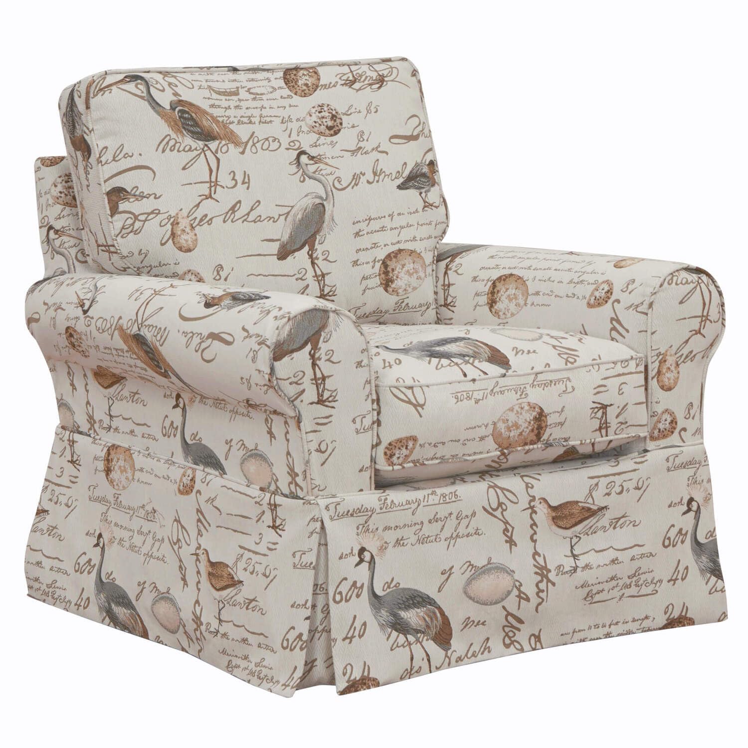 Sunset Trading Horizon Slipcovered Swivel Rocking Chair | Bird Script