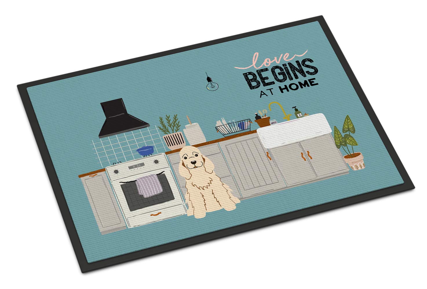 Buff Cocker Spaniel Kitchen Scene Indoor or Outdoor Mat 18x27 CK7798MAT