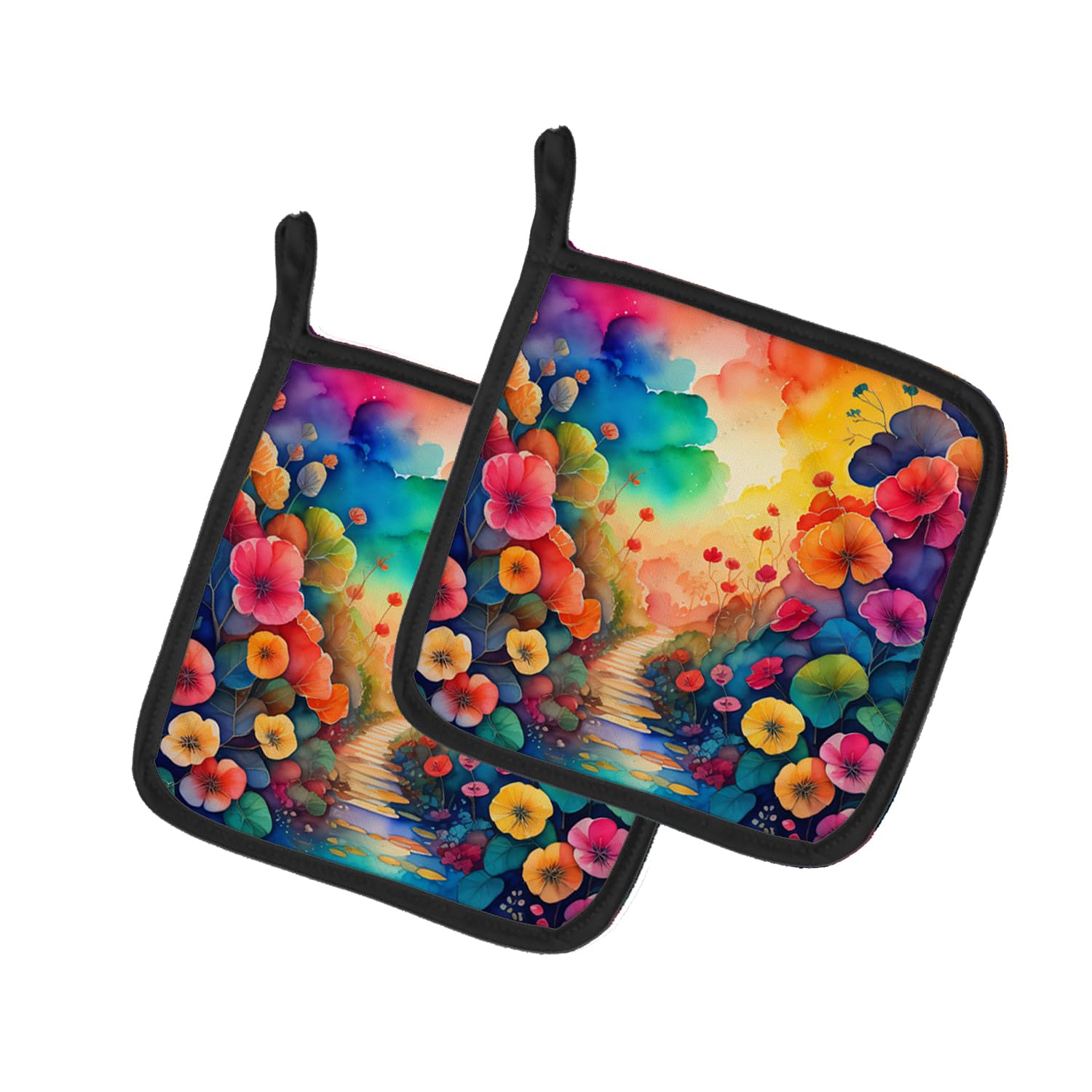 Colorful Begonias Pair of Pot Holders