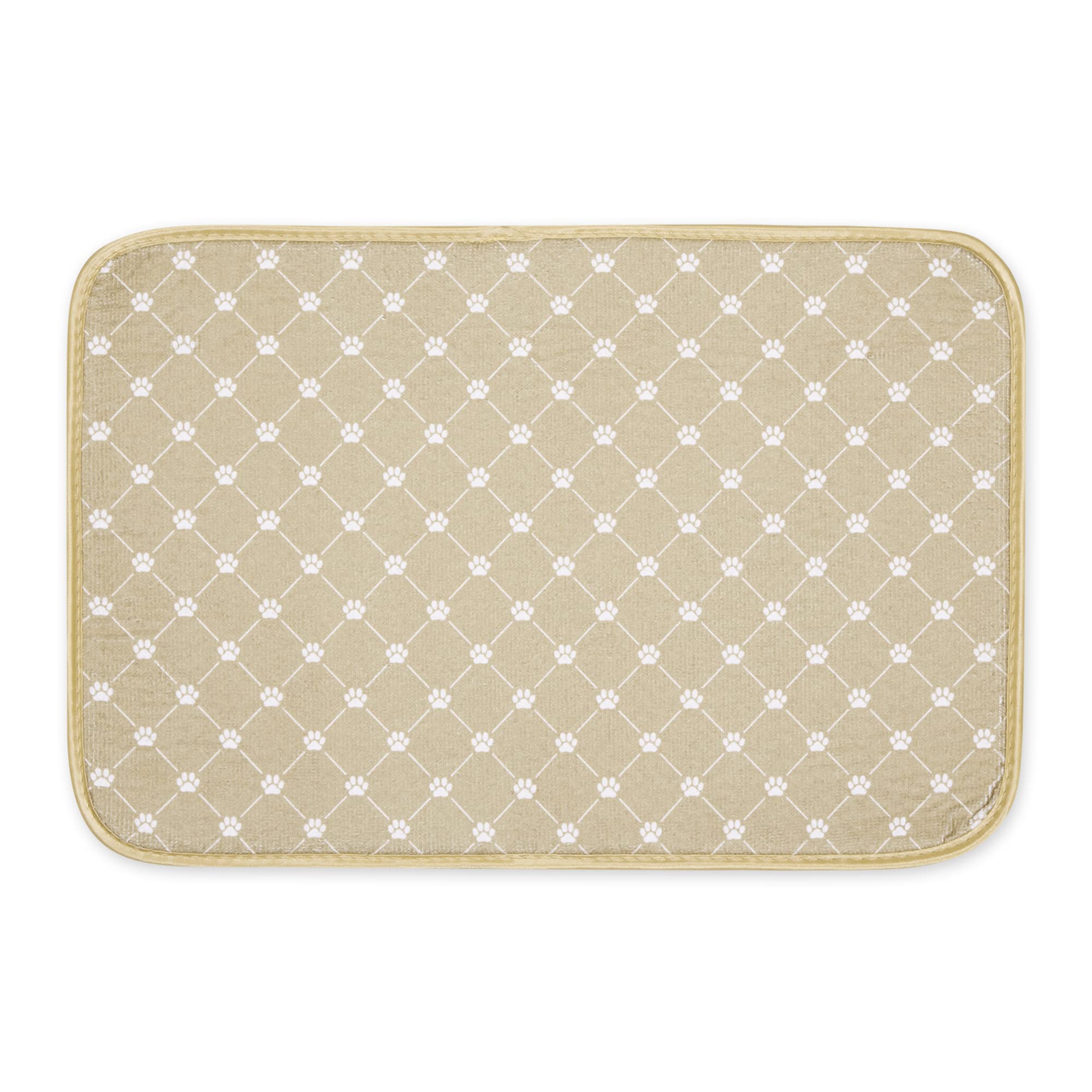 Bone Dry Machine Washable, Ultra Absorbent Pet Mat, 12X18, Taupe Trellis Print
