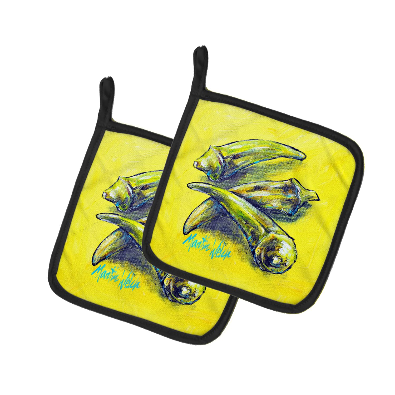 Three to Get Ready Okra Pair of Pot Holders