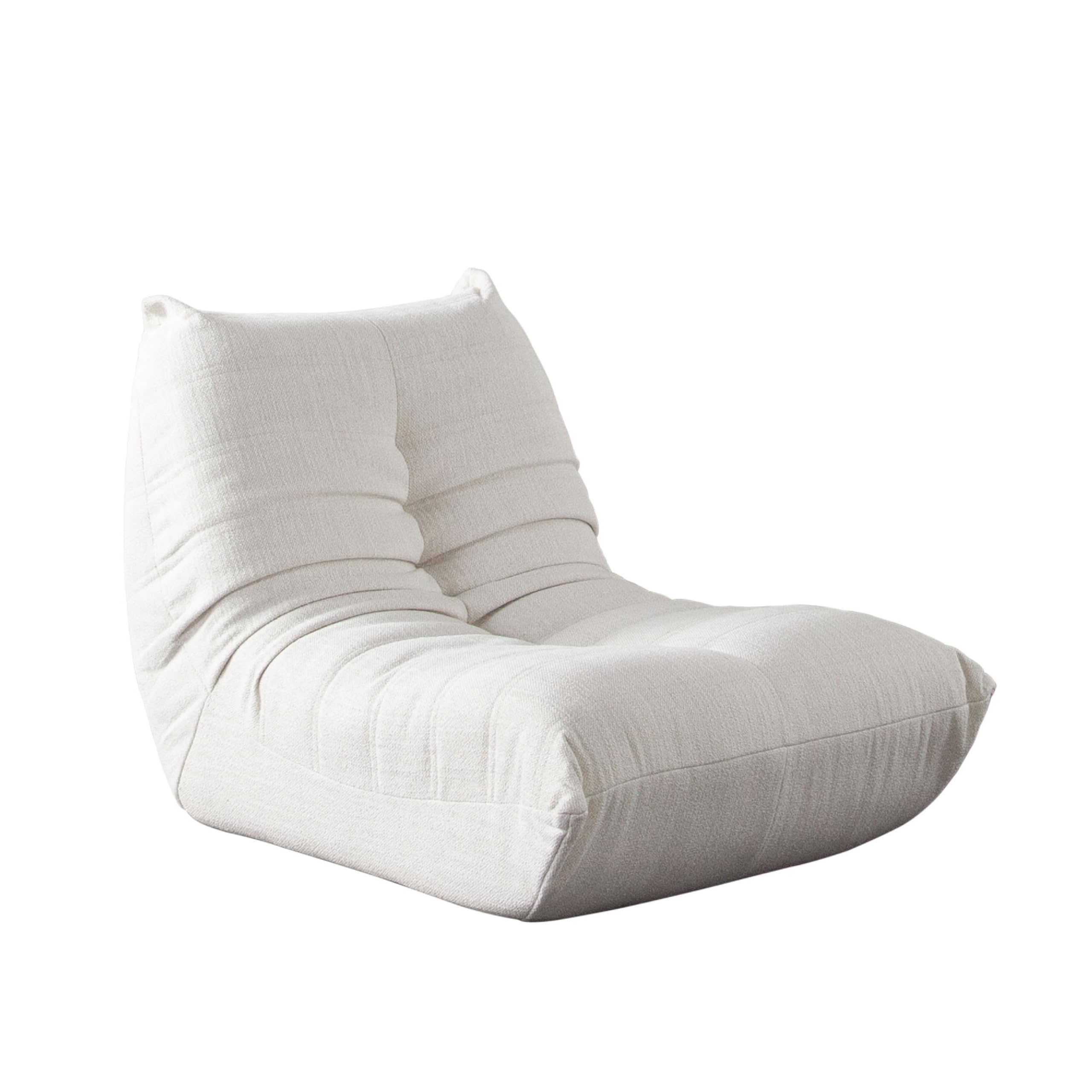 Ezee Armless Chair, Low Profile Floor Seating, Pleated Polyester, 42 Inch