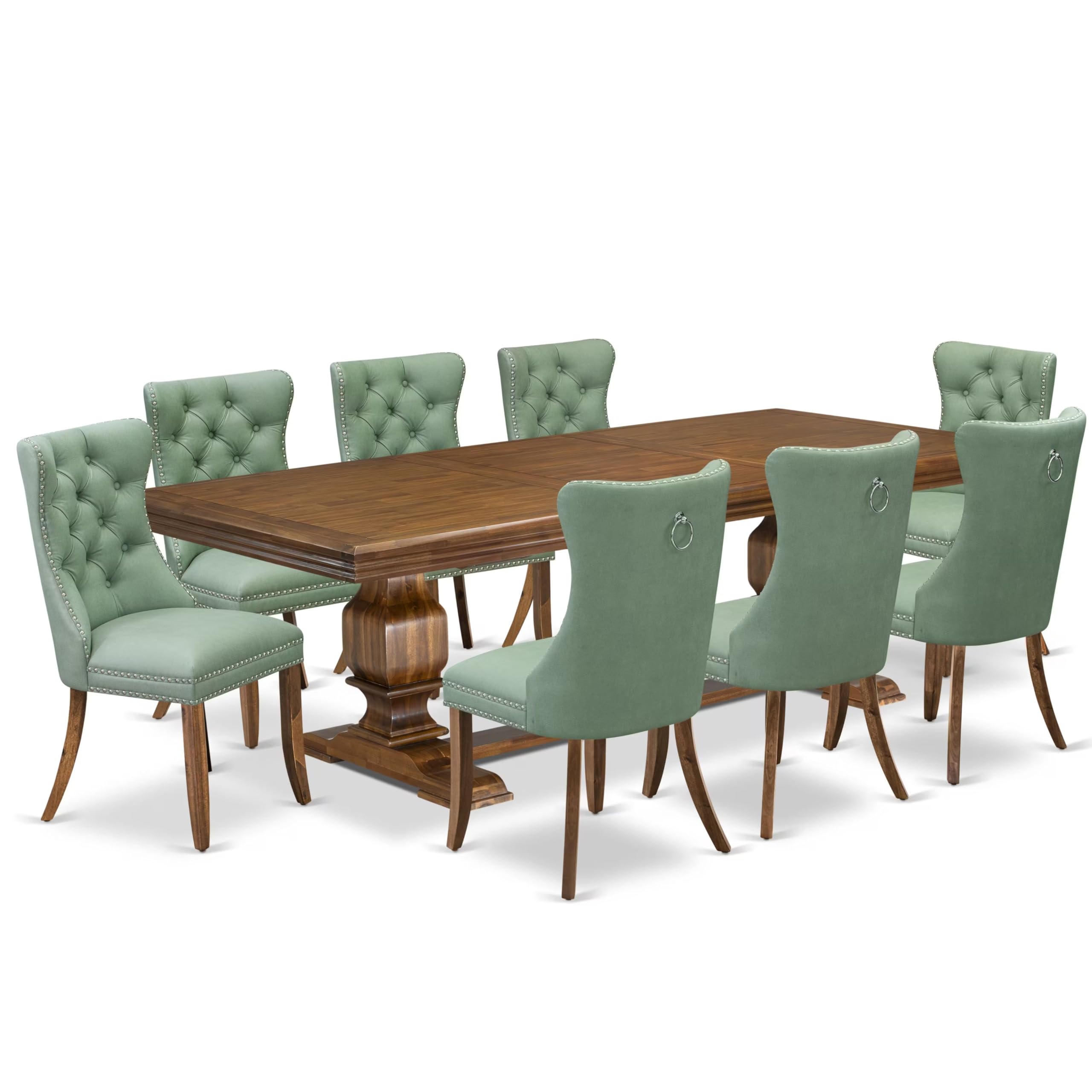 9 piece Mid Century Dining Table Set a Kitchen Table and 8 Dining Chairs