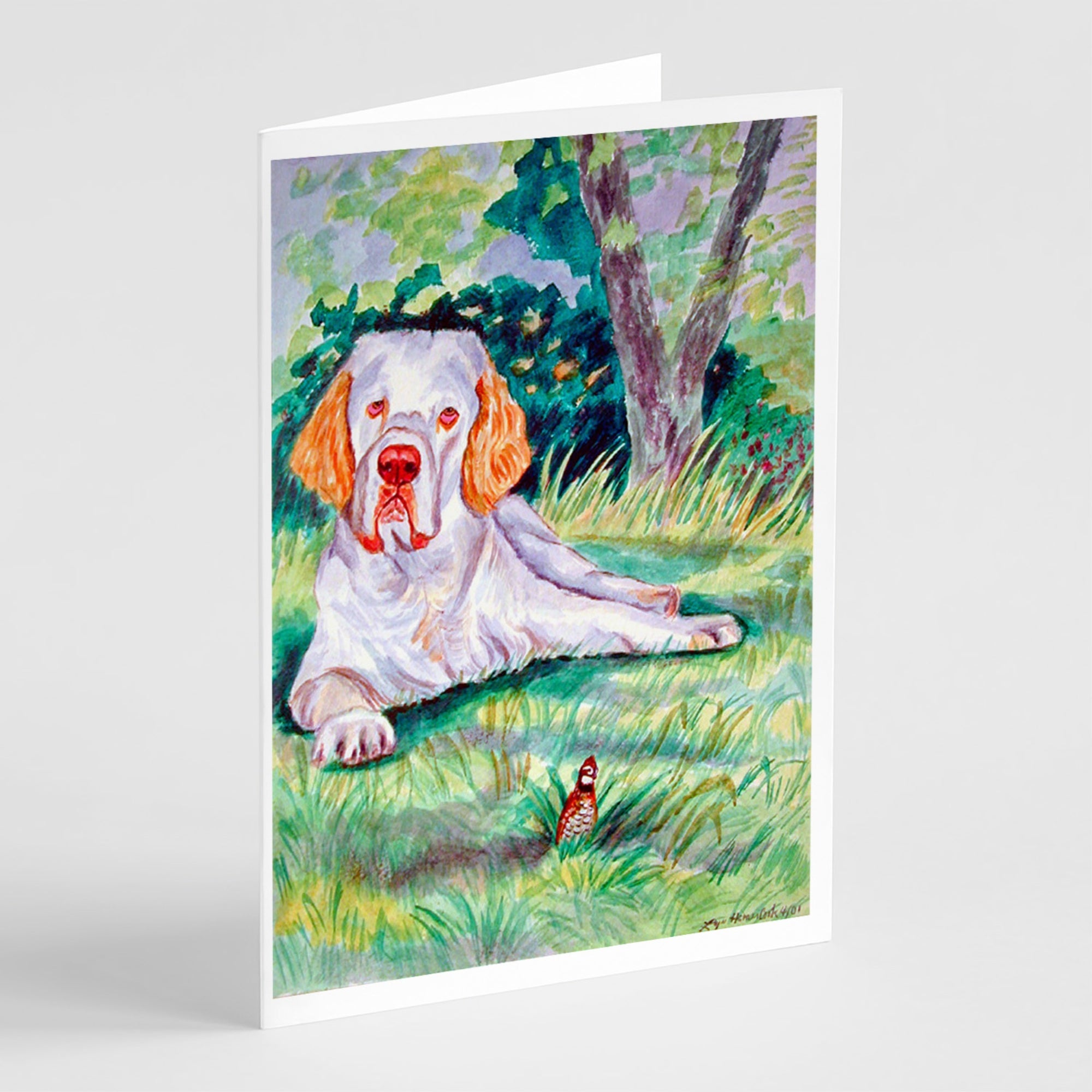 Clumber Spaniel  Greeting Cards And Envelopes Pack Of 8