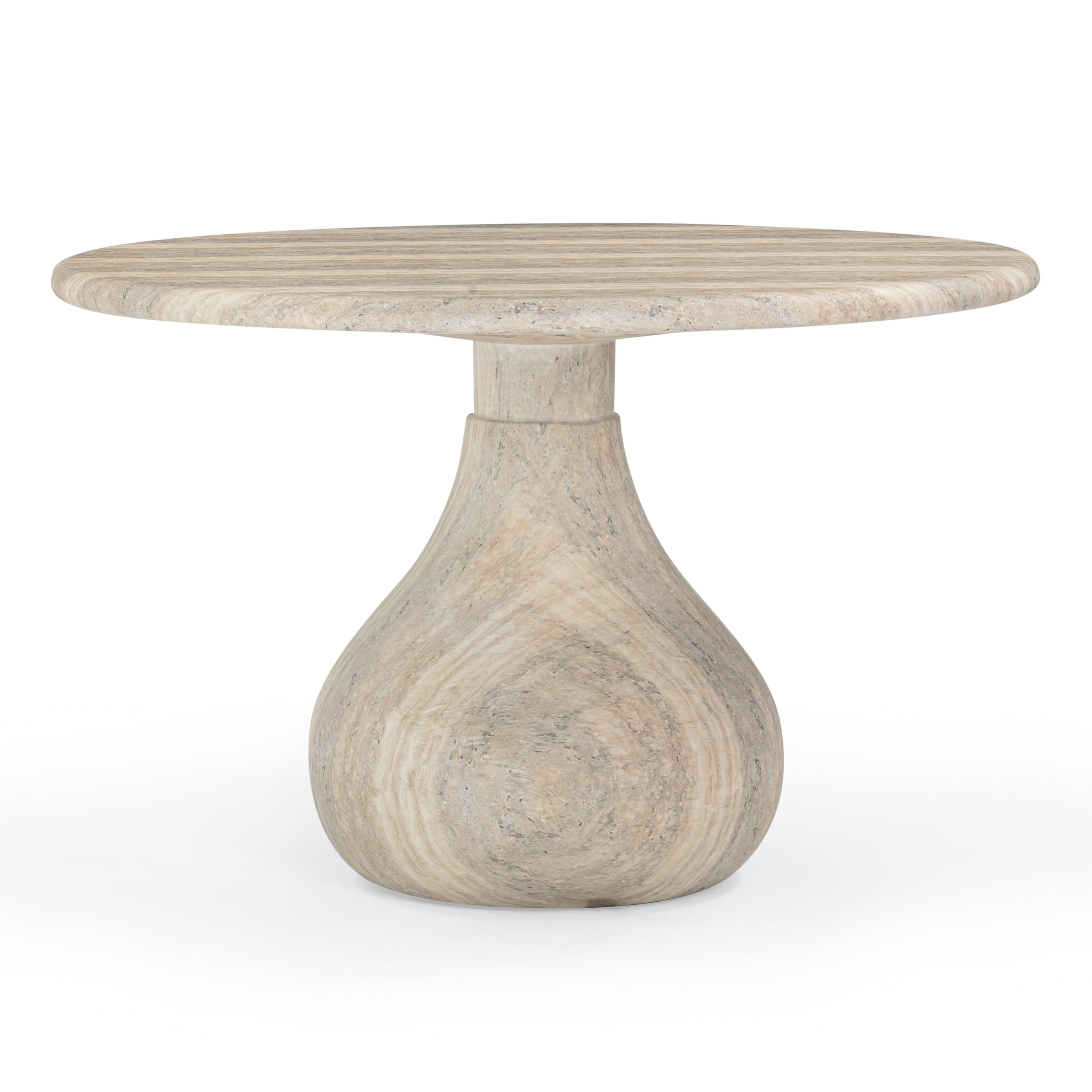 Smooch Faux Travertine Indoor / Outdoor 47 Round Dining Table