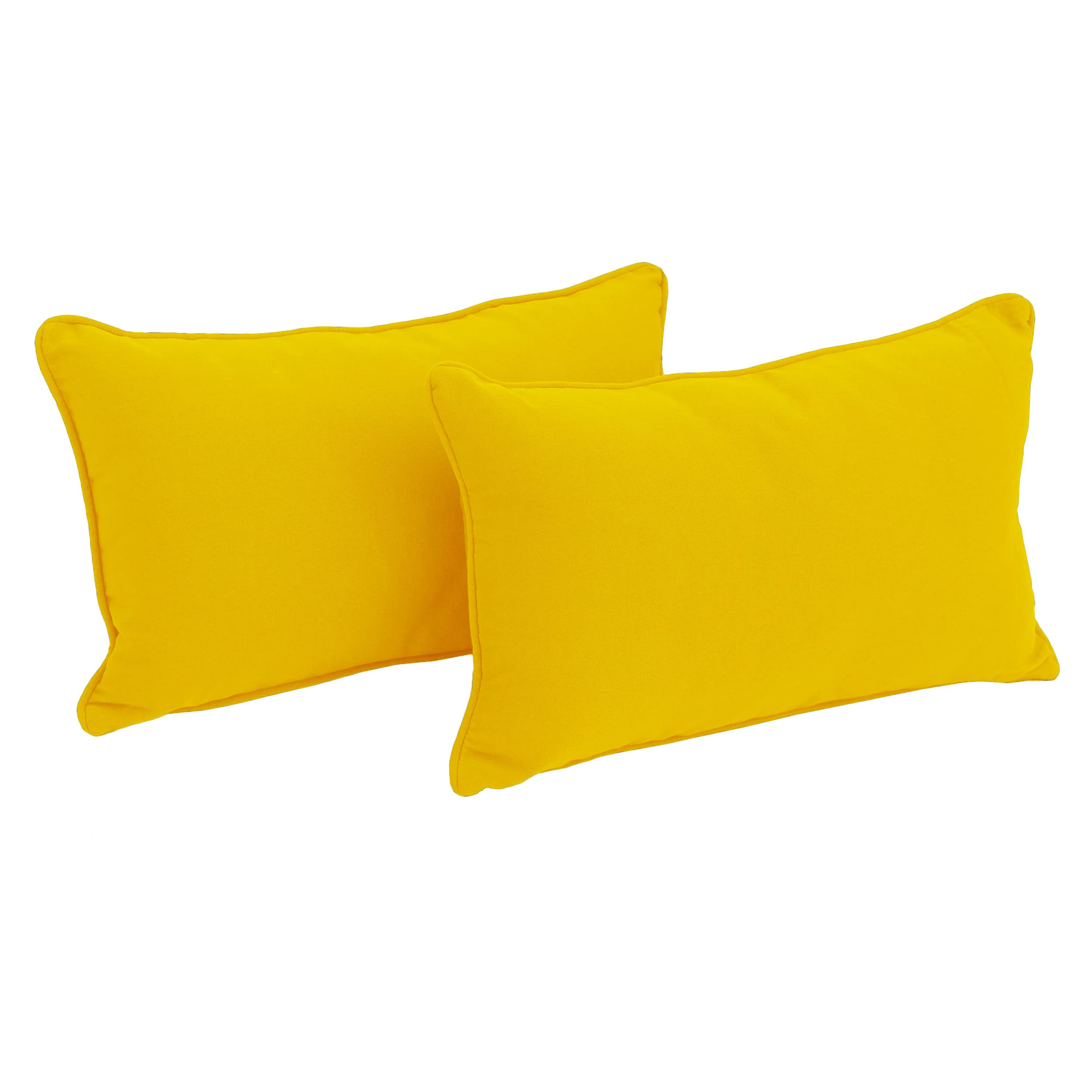 20-inch by 12-inch Double-corded Solid Twill Back Support Pillows with Inserts (Set of 2) - Sunset
