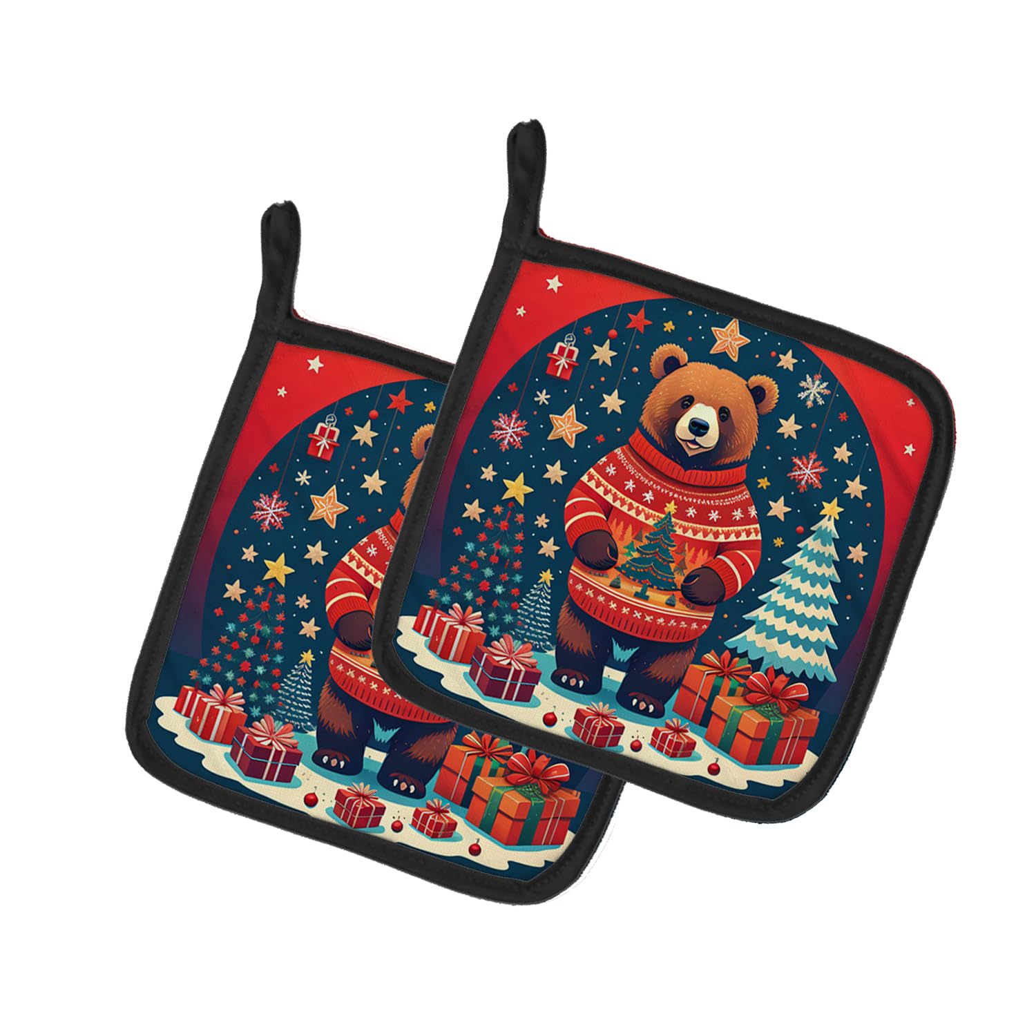 Bear Christmas Pair of Pot Holders