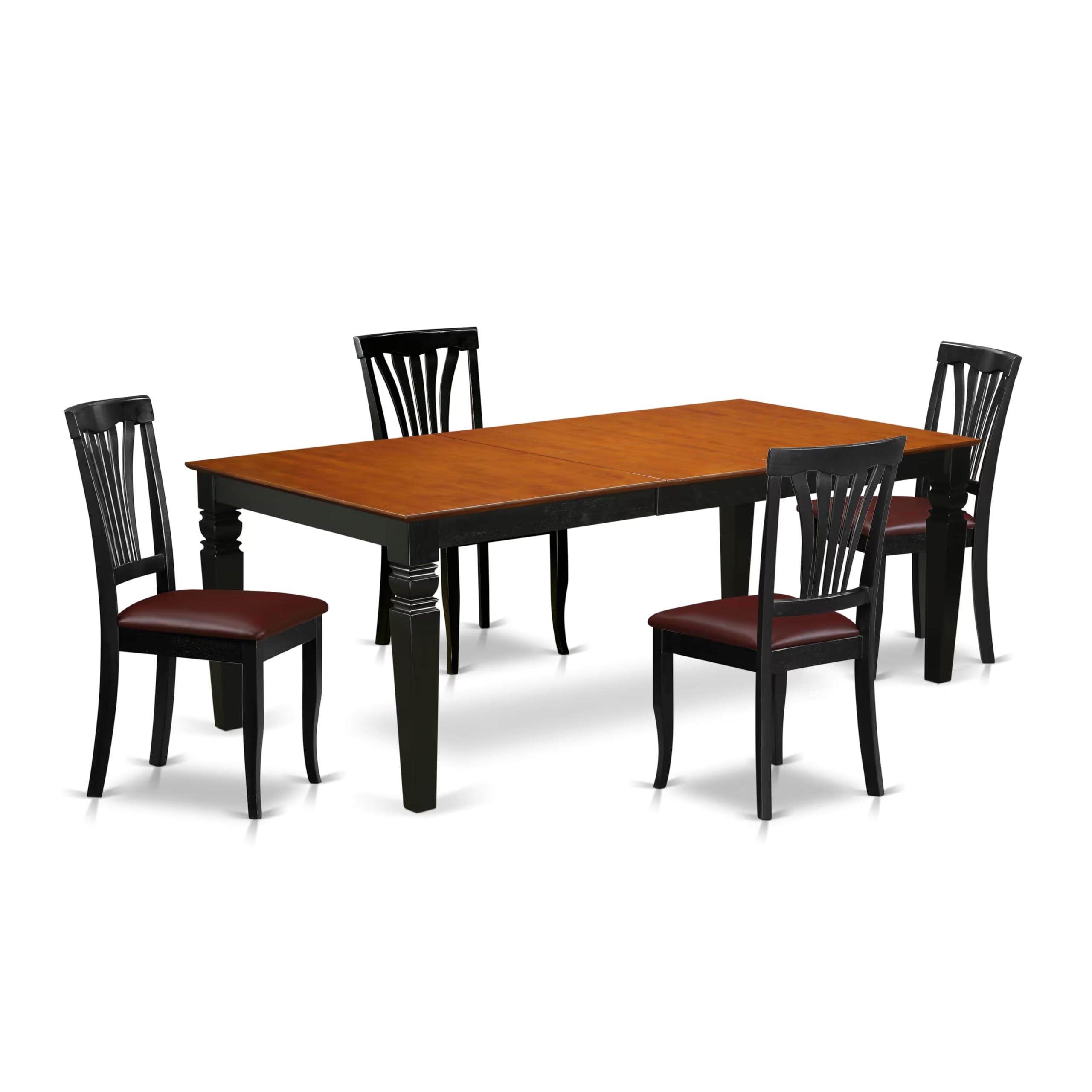5  Pc  Table  and  chair  set  with  a  Table  and  4  Dining  Chairs  in  Black  and  Cherry
