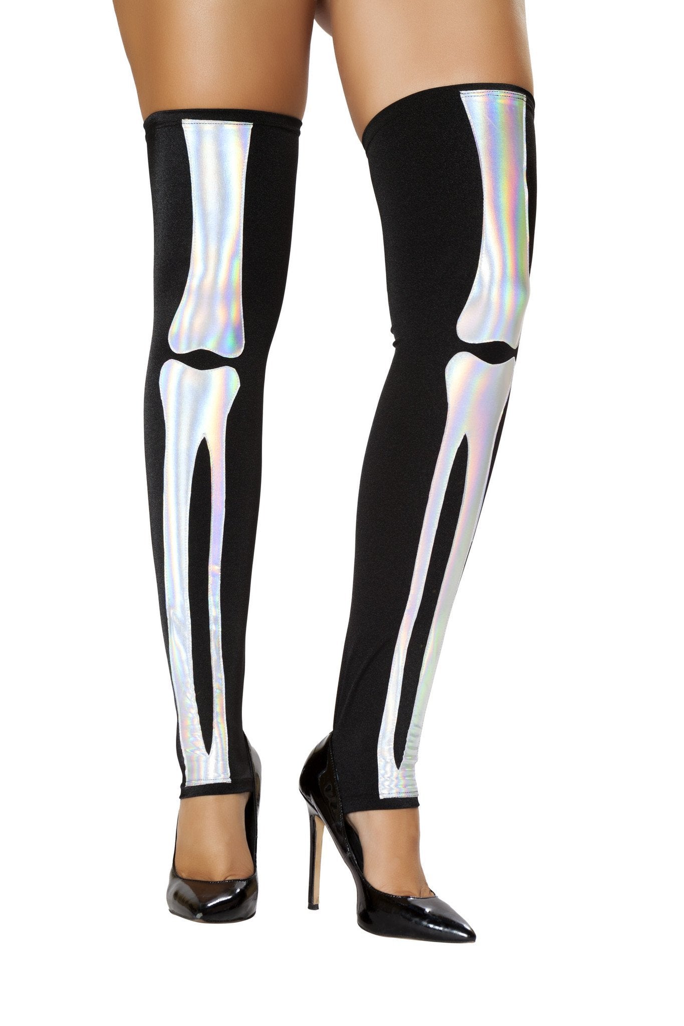 ST4760 - Skeleton Leggings - One Size / Black/Silver