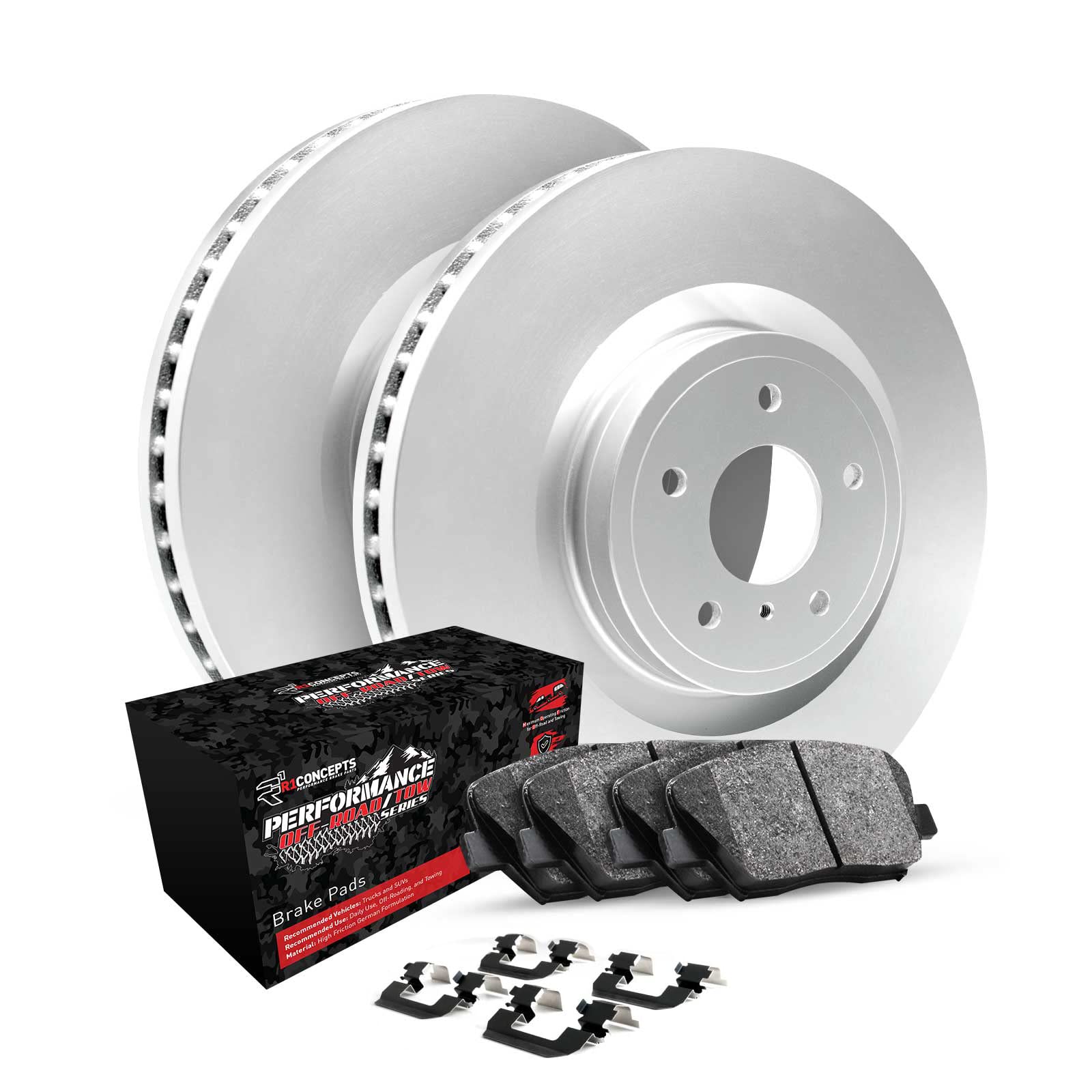 R1 Concepts Carbon Coated Disc Brake Rotor Set with Ceramic Pads and Hardware WDWH1-54031