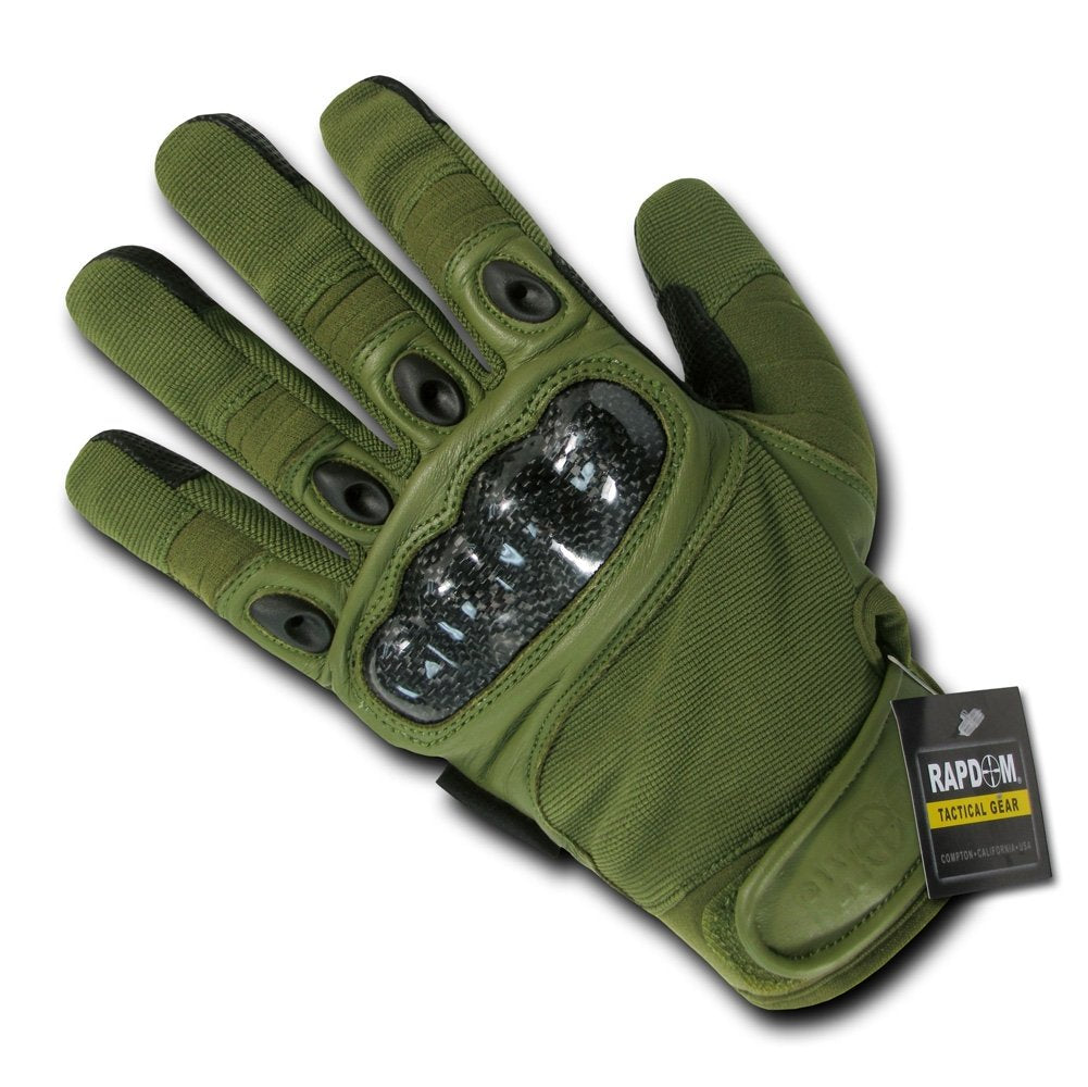 Carbon Fiber Hard Knuckle Glove, Olv, S