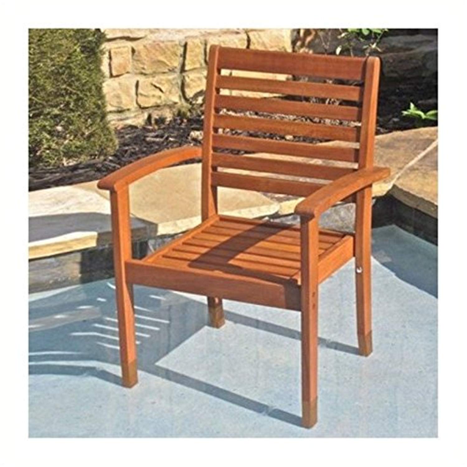 Royal Tahiti Oslo Yellow Balau Hardwood Contemporary Chairs (Set of 2) - Dark Honey