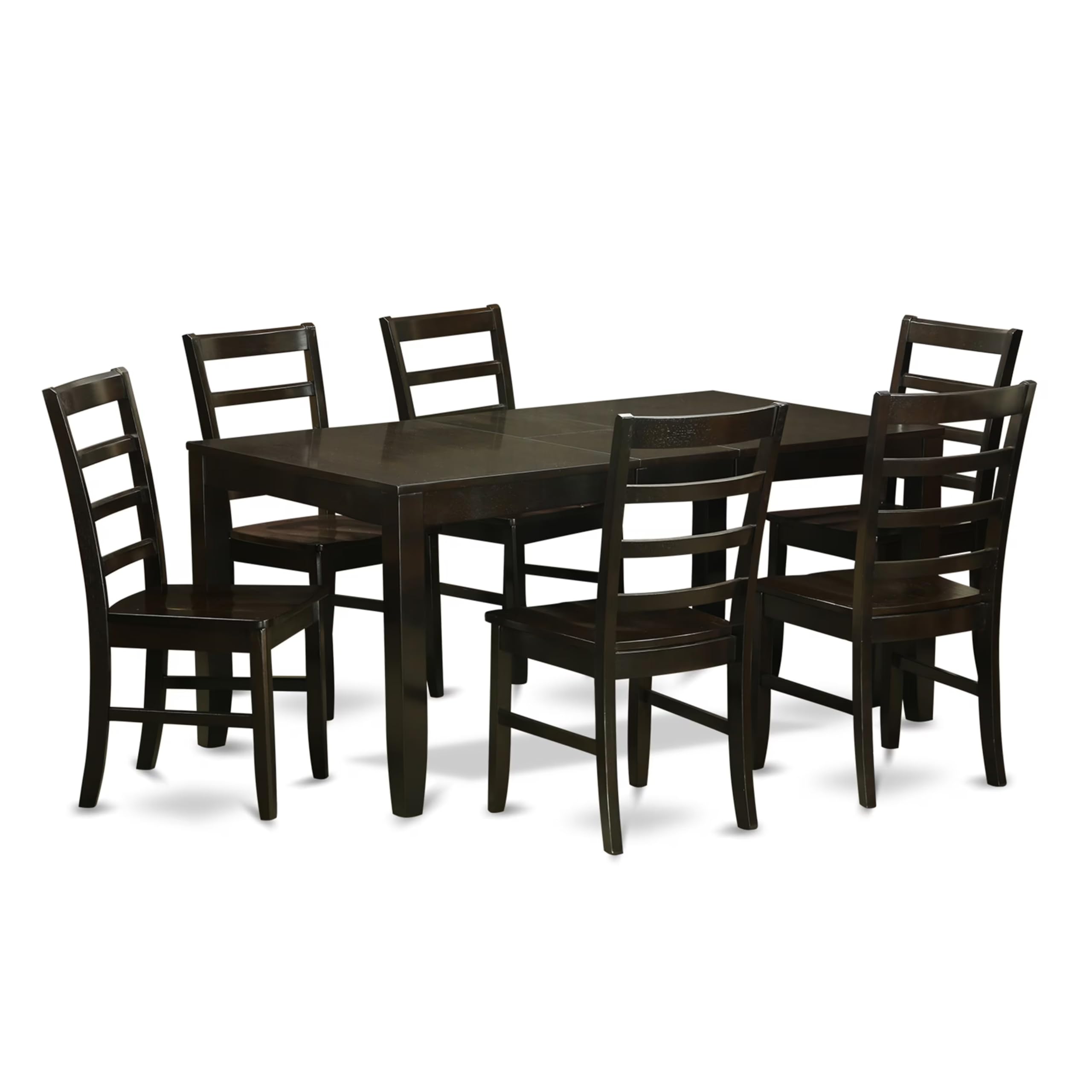 7  Pc  Dining  set-Table  with  Leaf  and  6  Dining  Chairs