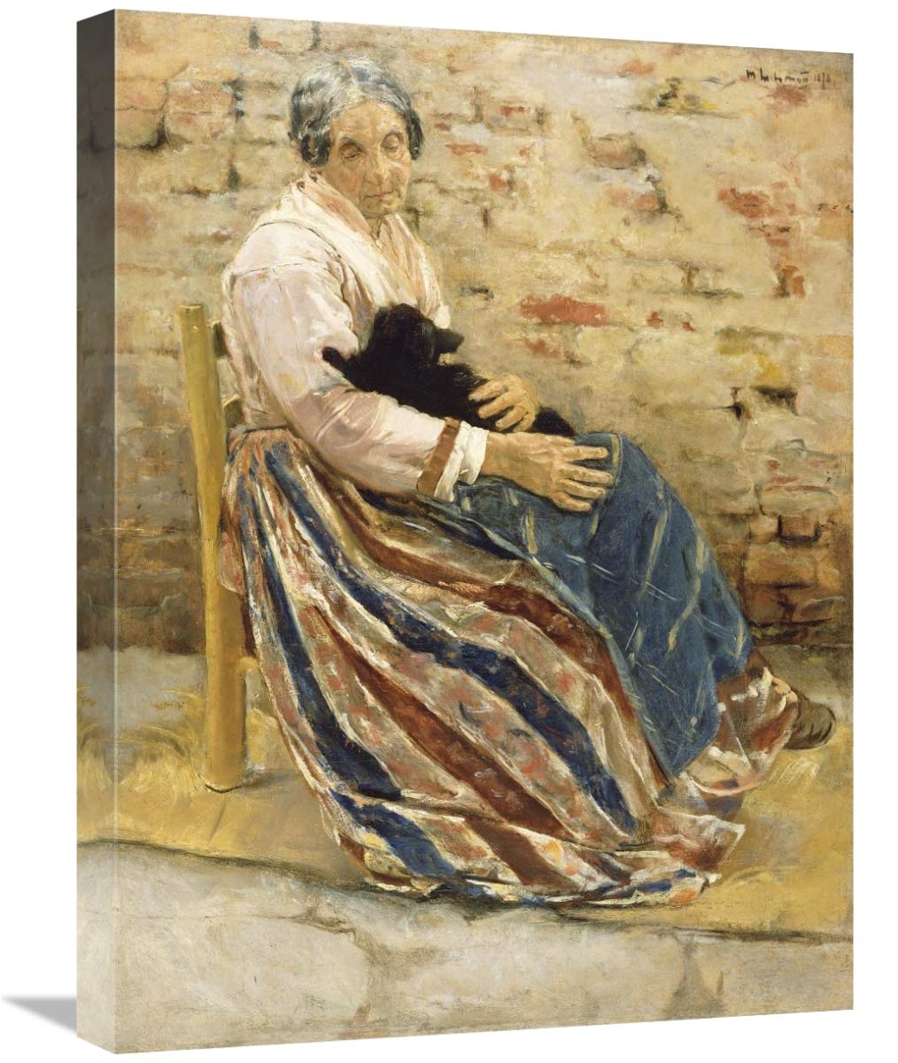 An Old Woman with Cat-Canvas Art-18x24”