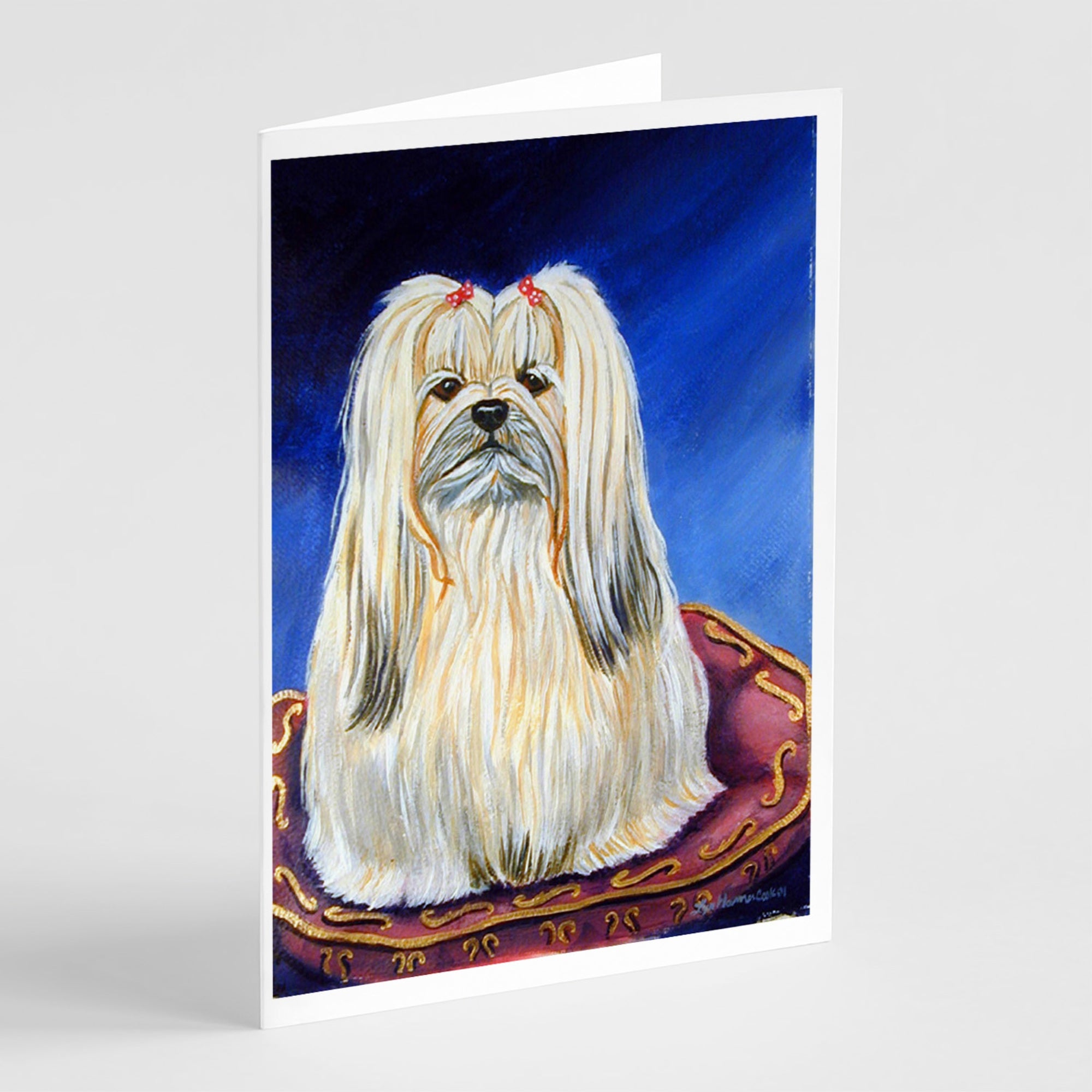 Lhasa Apso  Greeting Cards And Envelopes Pack Of 8