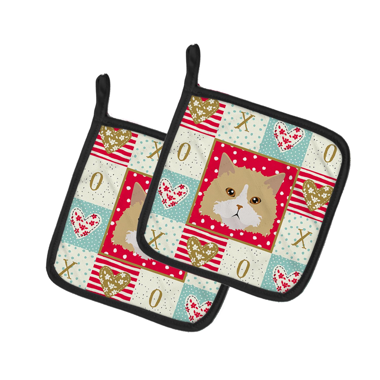 Oregon Rex Cat Love Pair of Pot Holders