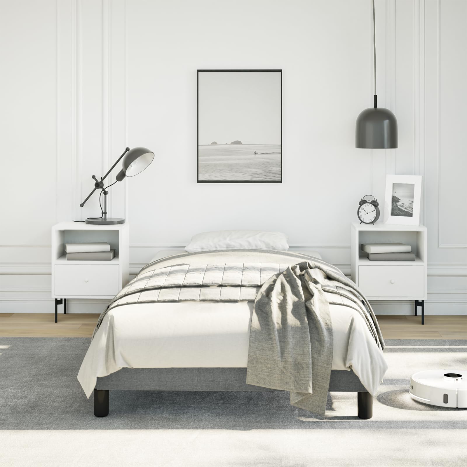 vidaXL Bed Frame Dark Gray 39.4x79.9??Twin XL Fabric