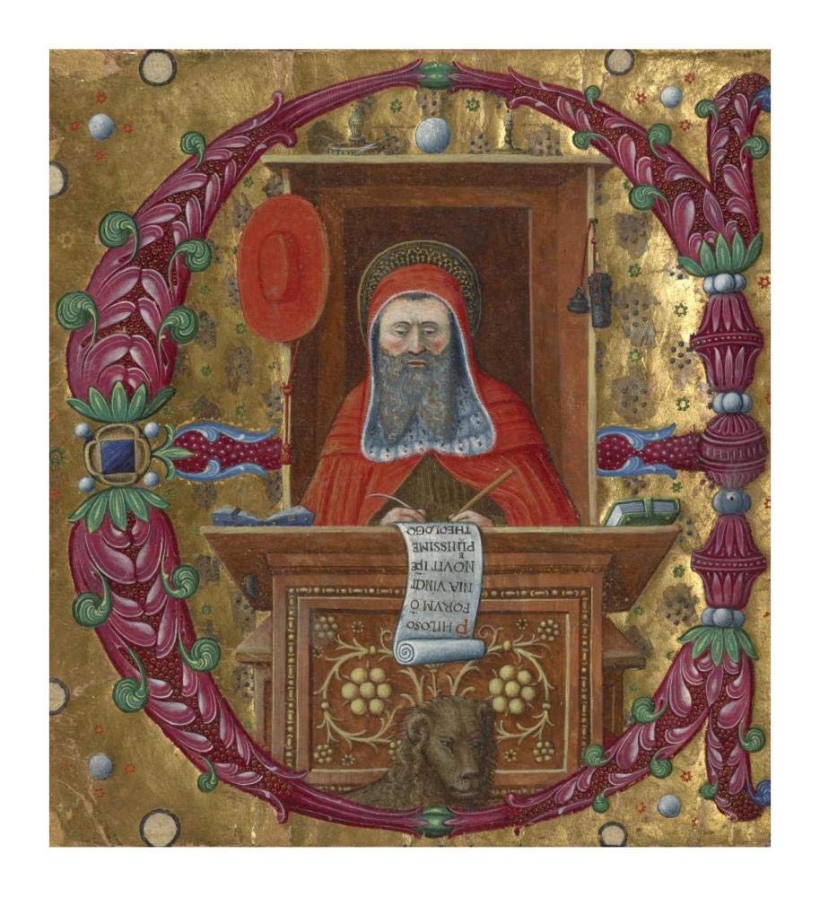 Initial E:  Saint Jerome in His Study-Paper Art-16x18”