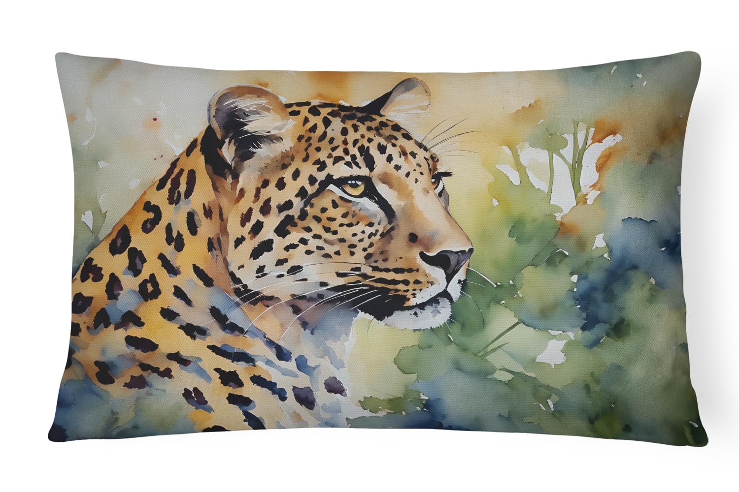 Carolines Treasures DAC2944PW1216 Leopard Throw Pillow Machine Washable, Indoor Outdoor Decorative Pillow for Couch, Bed or Patio, 12HX16W