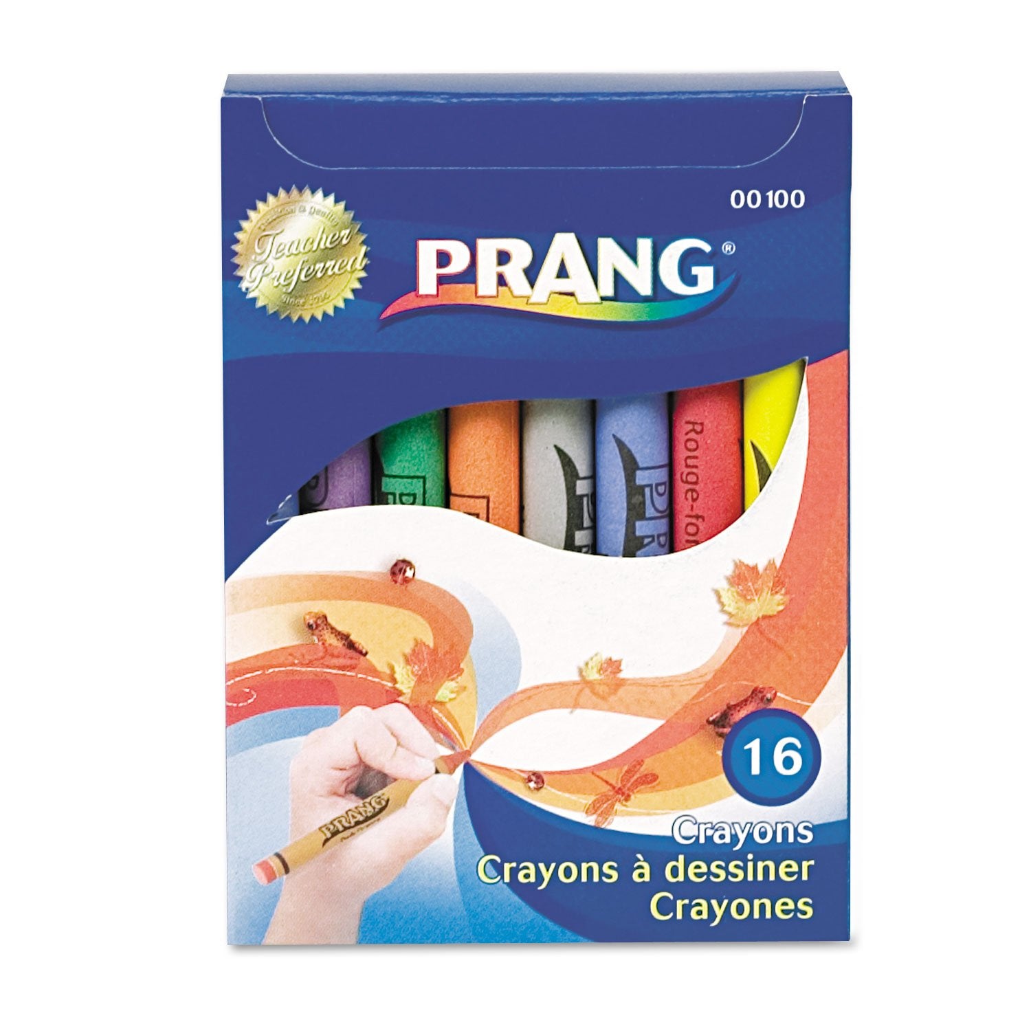 Prang Non-Toxic Molded Crayon Set in Tuck Box, 5/16 X 3-1/2 in, Assorted Color, Set of 16