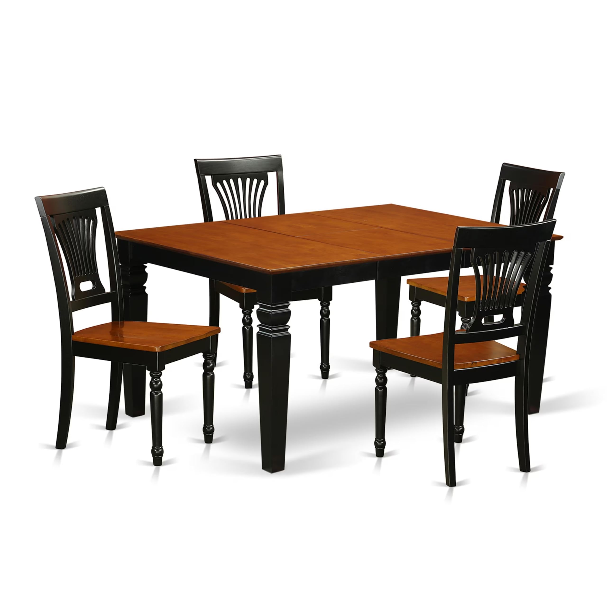 5  Pc  Dinette  set  with  a  Dining  Table  and  4  Wood  Dining  Chairs  in  Black