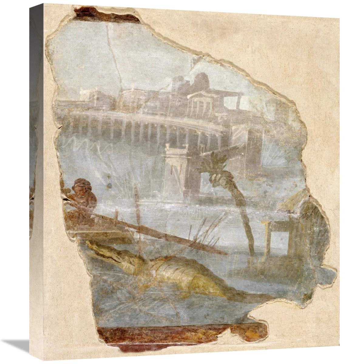 Fresco Fragment with Nilotic Landscape-Canvas Art-19.14x22”