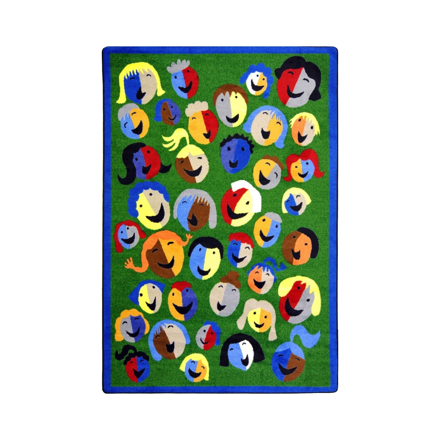Joyful Faces 78 x 109??area rug in color Green