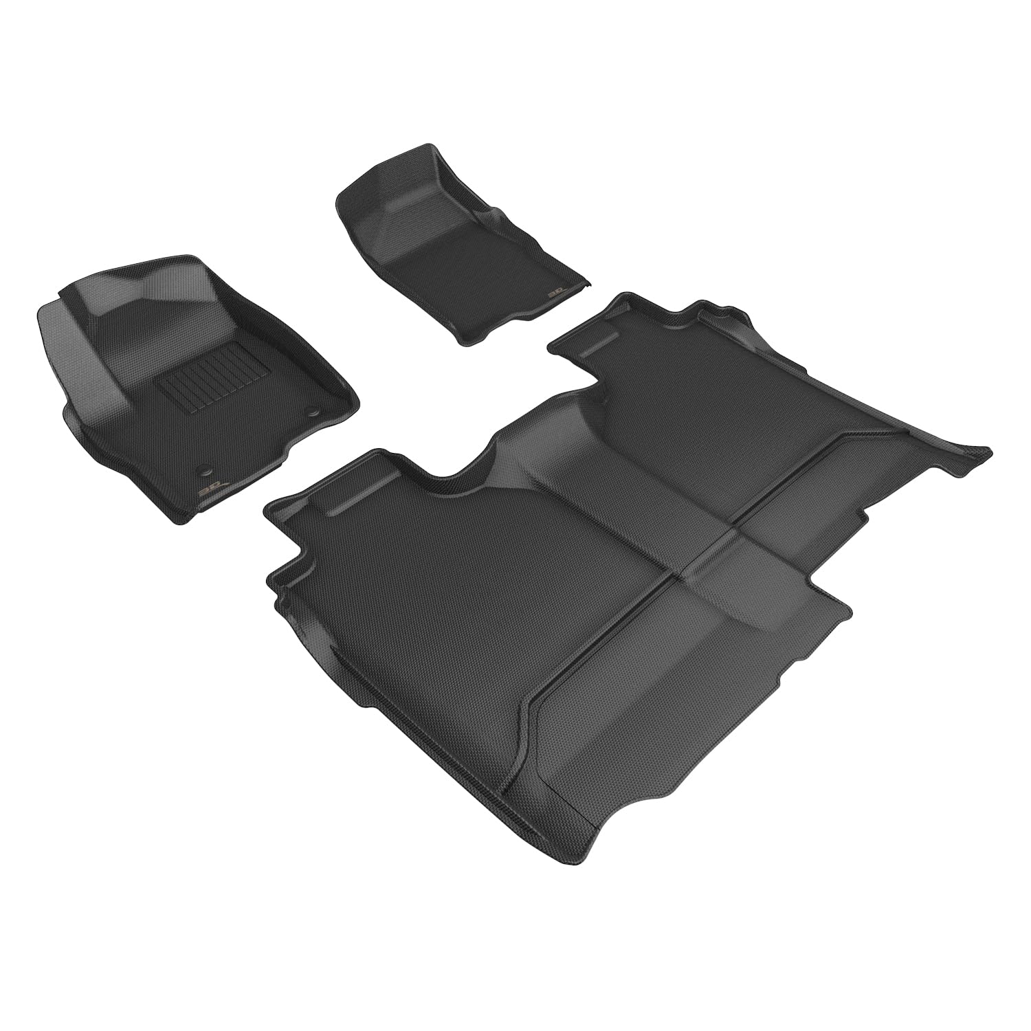 3D MAXpider Compatible with CHEVROLET SILVERADO 1500 CREW CAB 2019-2026 / 2500HD / 3500HD 2020-2026 BUCKET SEATS, KAGU BLACK R1 R2 (VINYL FLOOR, NO CARPETED STORAGE)