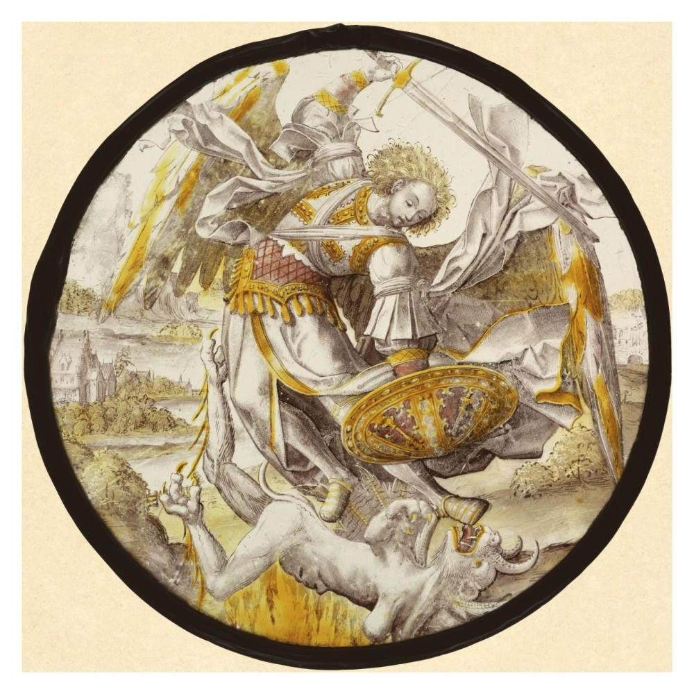 The Archangel Michael Vanquishing the Devil-Paper Art-32x32”