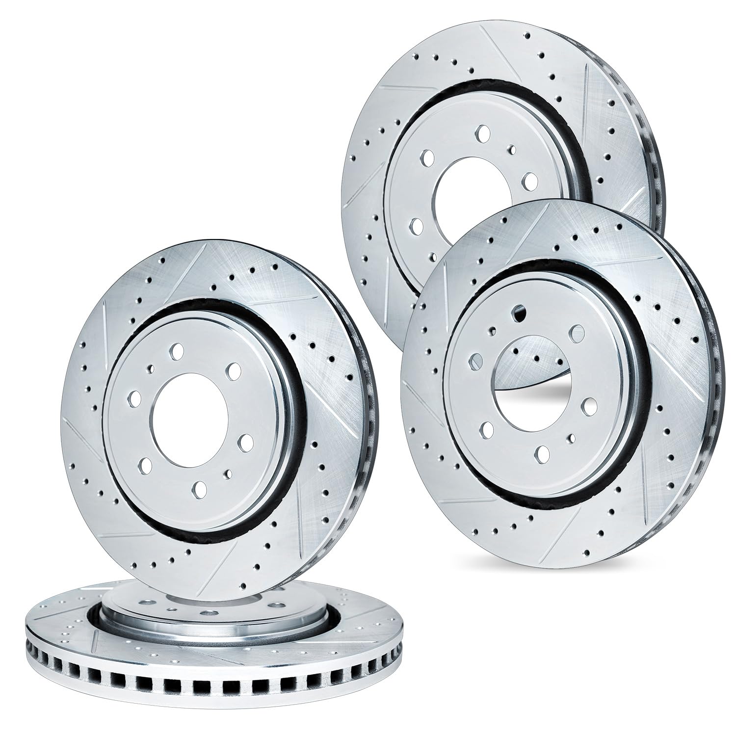R1 Concepts Drilled and Slotted Silver Disc Brake Rotor Set WGPN2-54310