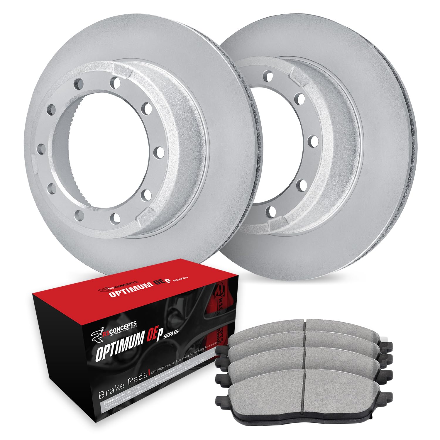 R1 Concepts Carbon Coated Disc Brake Rotor Set with Optimum Oe Pads WDUN1-99205