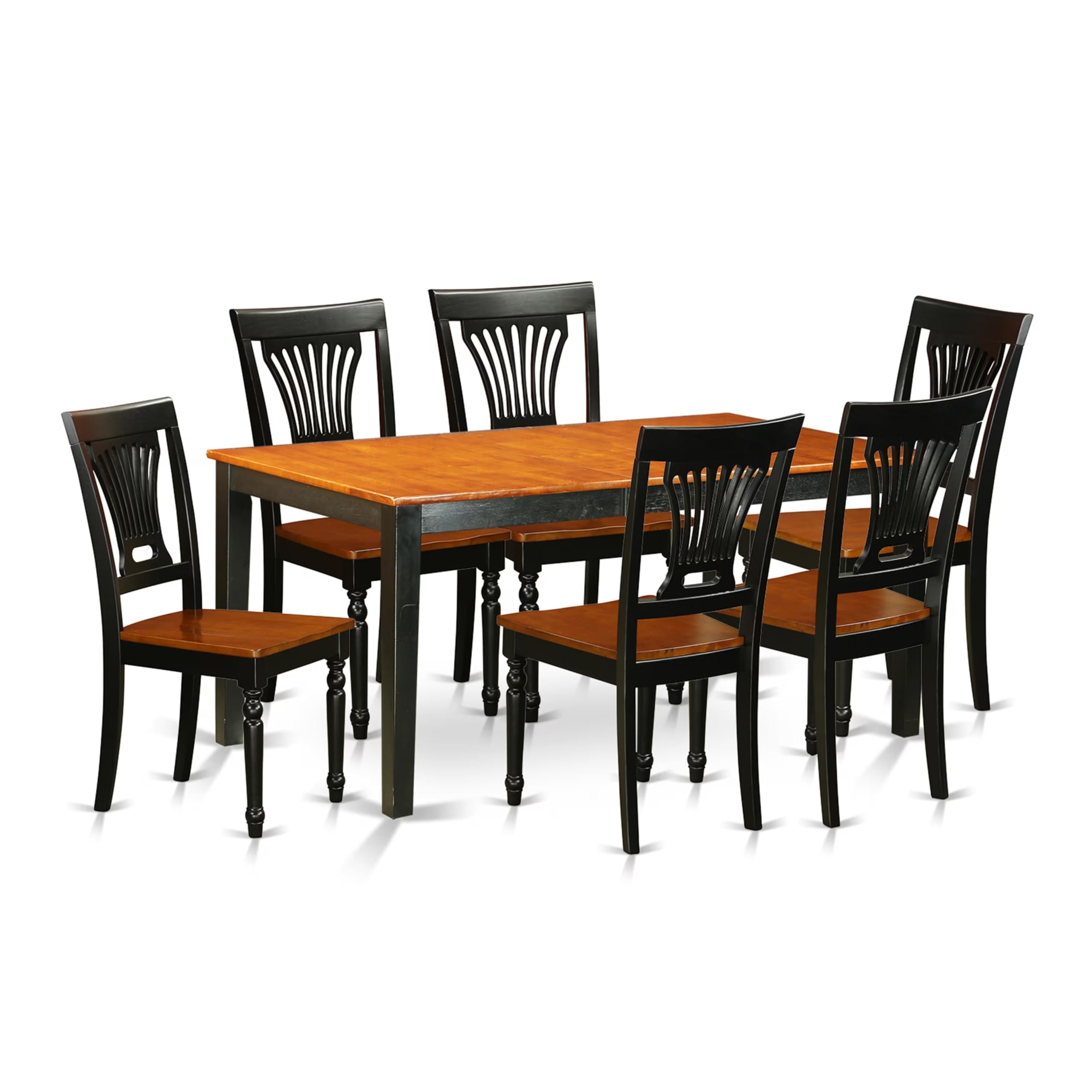 7  PC  Table  set-Dining  Table  and  6  Wood  Dining  Chairs