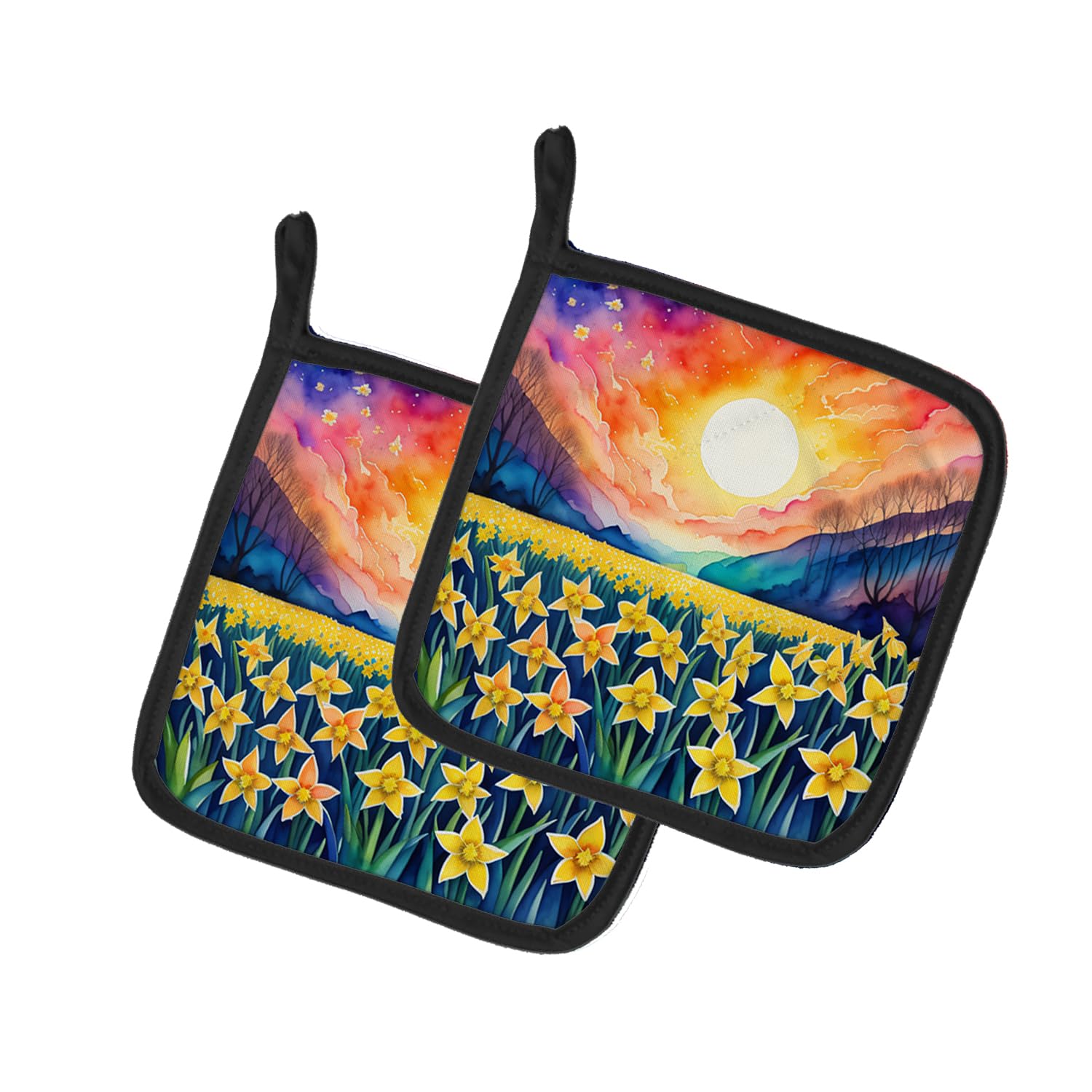 Colorful Daffodils Pair of Pot Holders