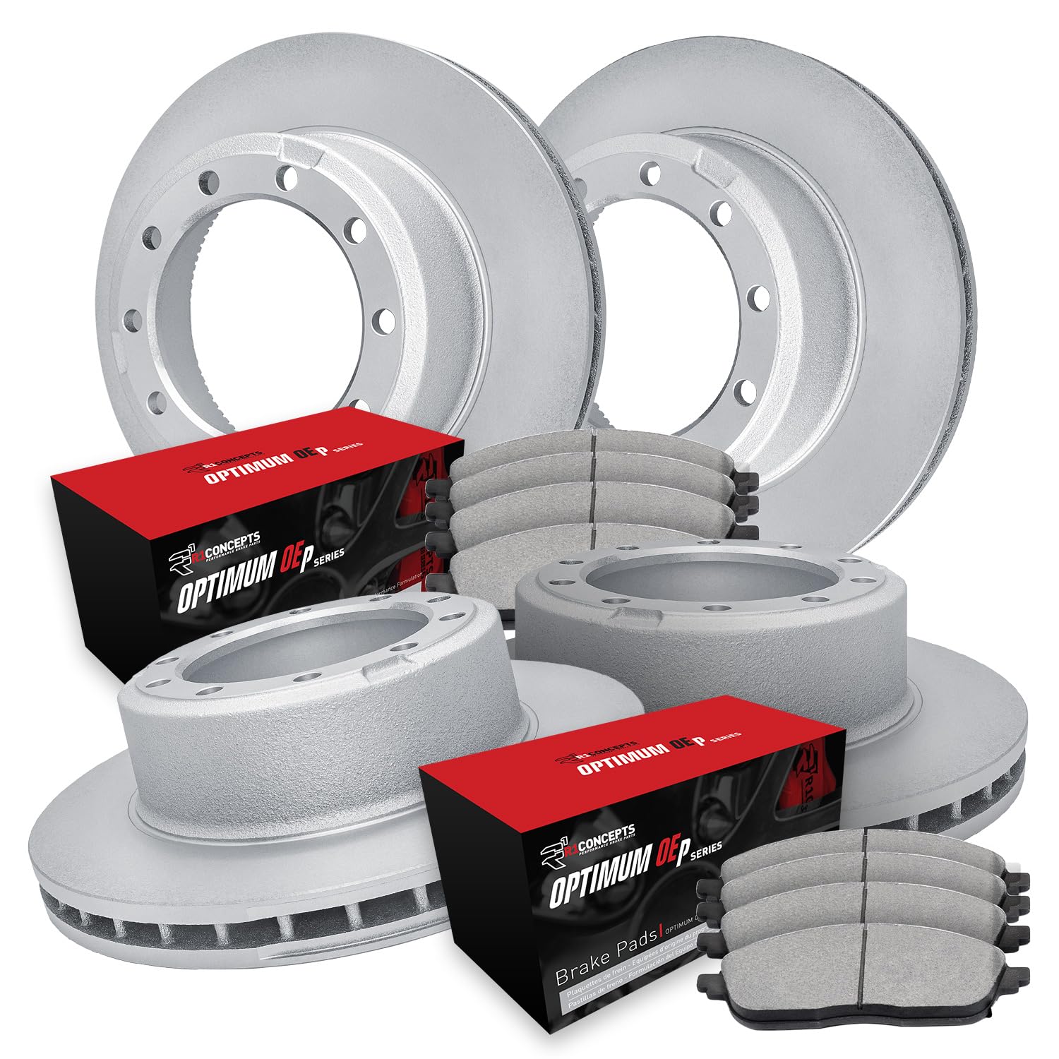 R1 Concepts Carbon Coated Disc Brake Rotor Set with Optimum Oe Pads WDUN2-54029