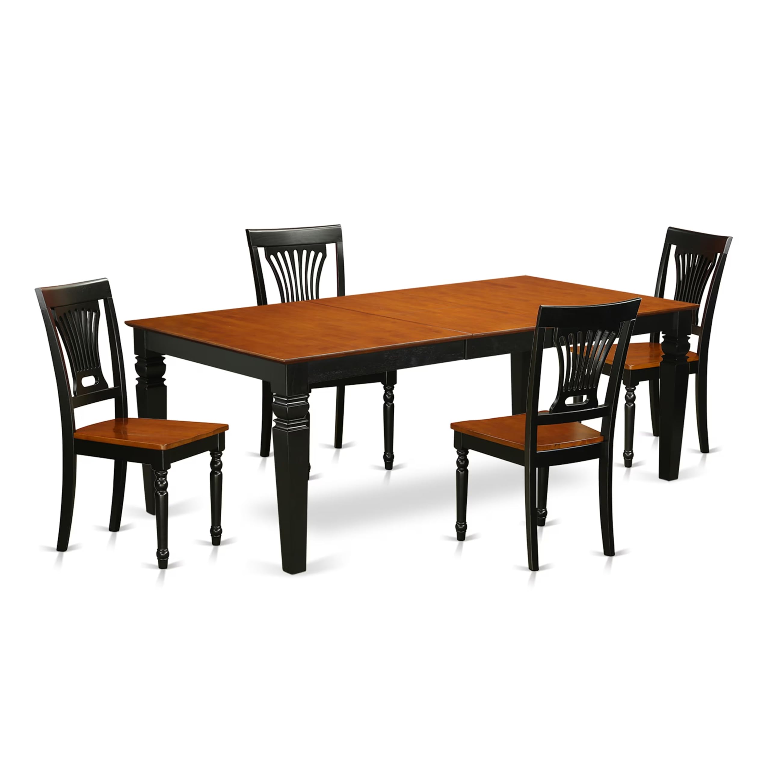 5  PcTable  and  chair  set  with  a  Dining  Table  and  4  Kitchen  Chairs  in  Black  and  Cherry