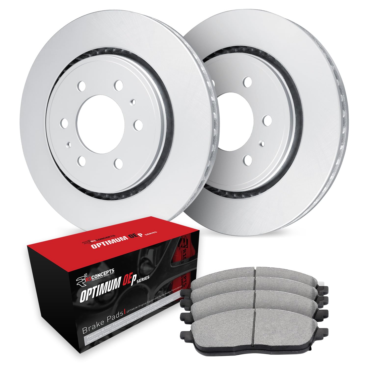 R1 Concepts Carbon Coated Disc Brake Rotor Set with Optimum Oe Pads WDUN1-48139