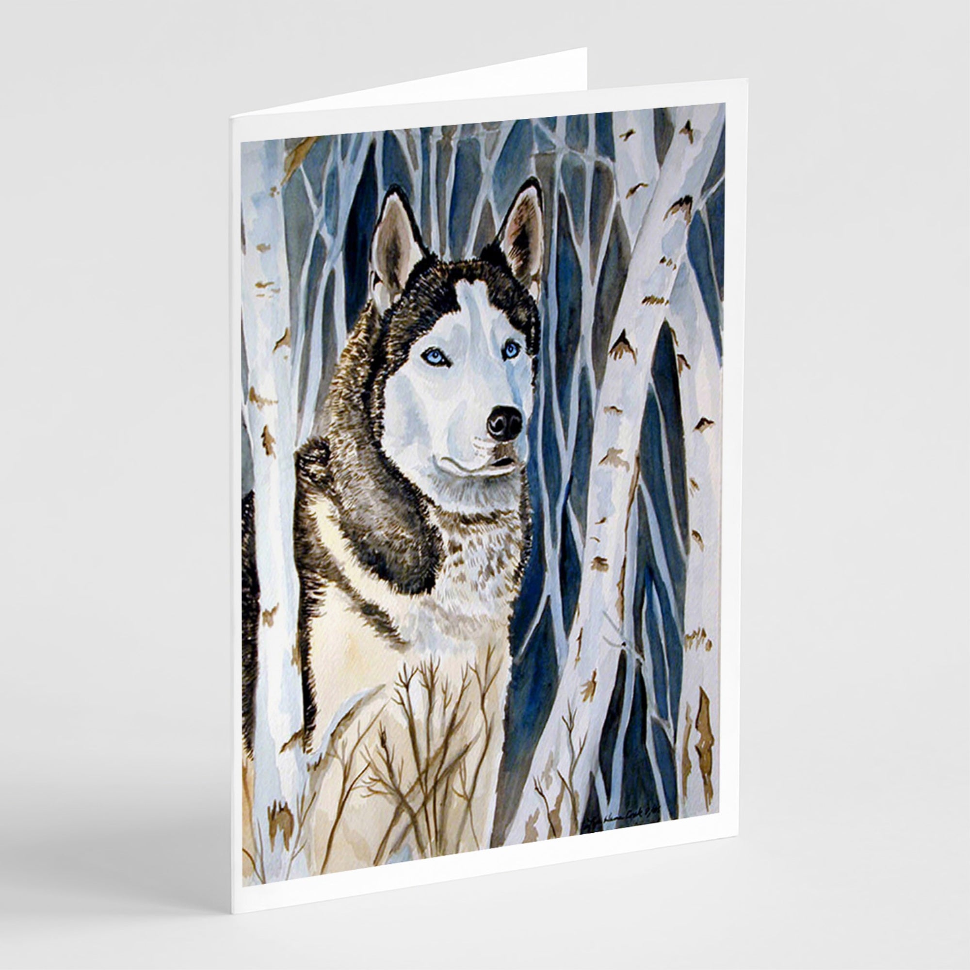 Siberian Husky  Greeting Cards And Envelopes Pack Of 8