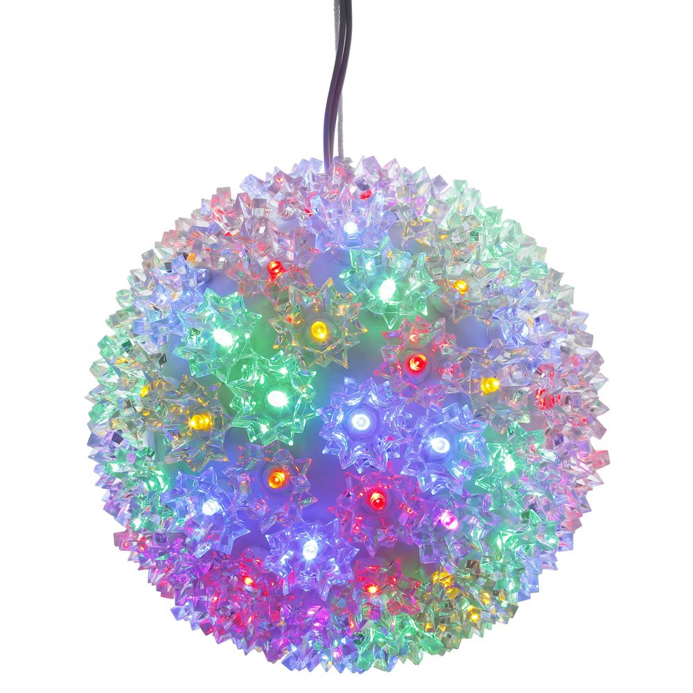 Casafoyer Starlight Sphere LED Christmas Ornament - 6 Inch, Multi-Colored Glow ( Pack of 2 )