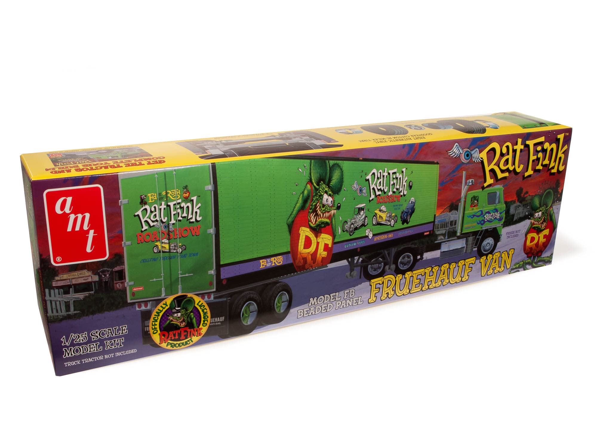 Amt Fruehauf Beaded Van Trailer Hauler - Rat Fink Model Trailer Kit 1:25 Scale Model Kit