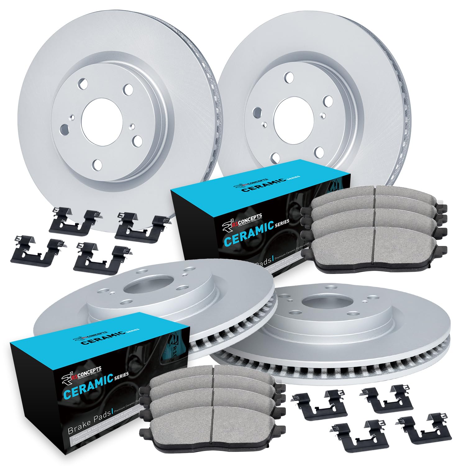 R1 Concepts Carbon Coated Disc Brake Rotor Set with Ceramic Pads and Hardware WDWH2-03055