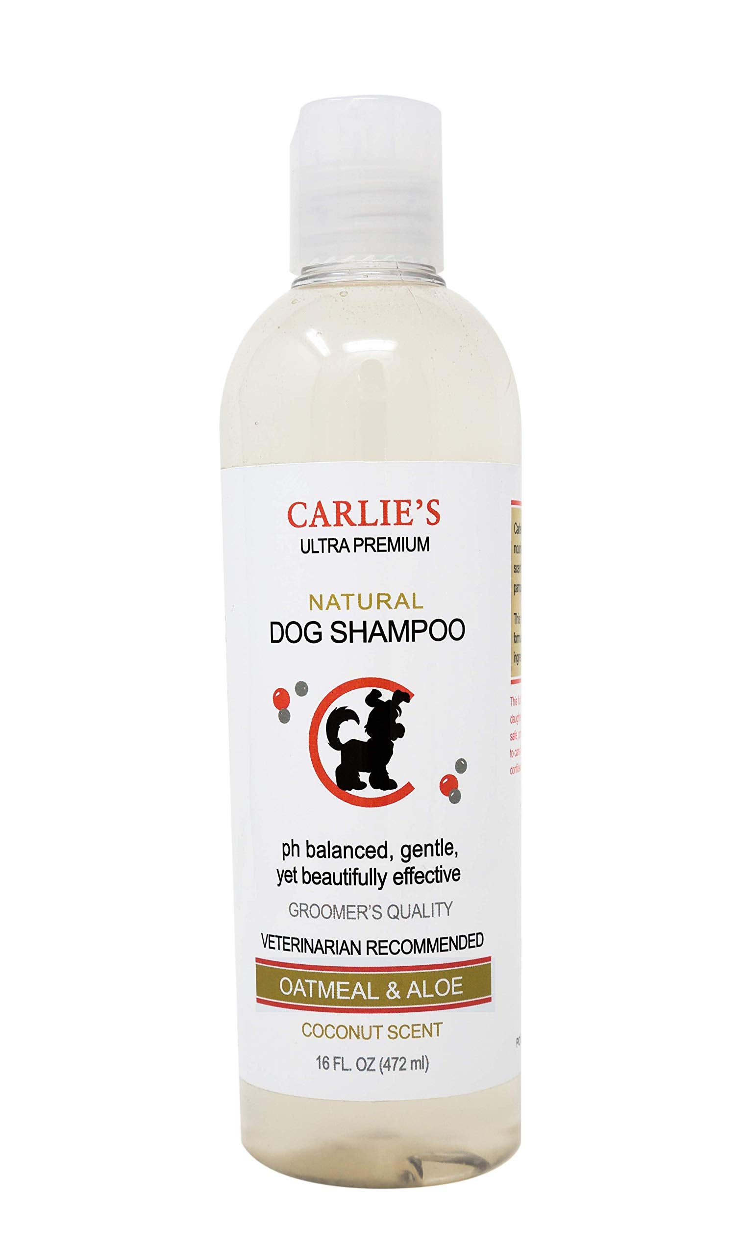 Carlies Ultra Premium Oatmeal & Aloe Shampoo, Coconut Scent For Dogs 16 Ounce