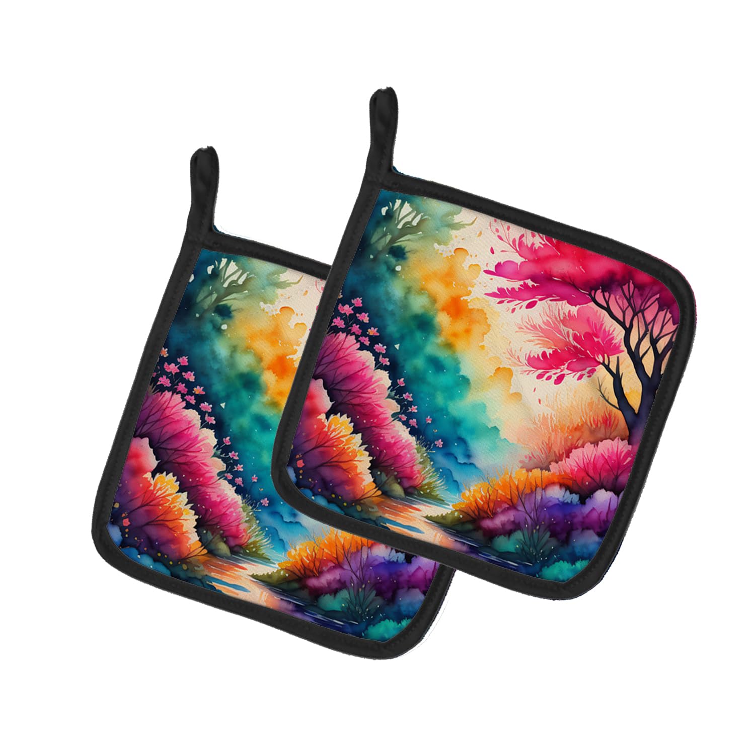 Colorful Azaleas Pair of Pot Holders