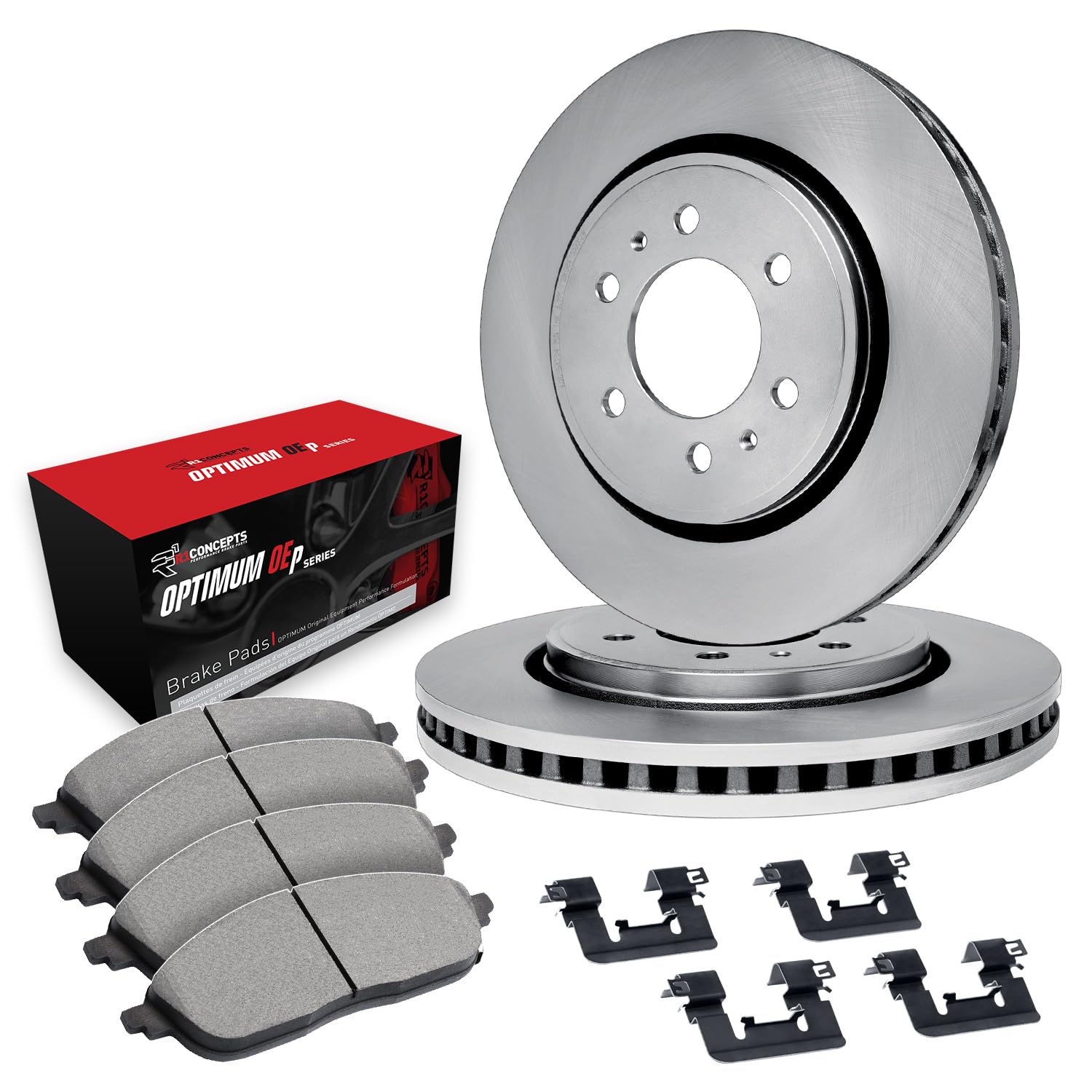 R1 Concepts Disc Brake Rotor Set with Optimum Oe Pads and Hardware WFUH1-46334