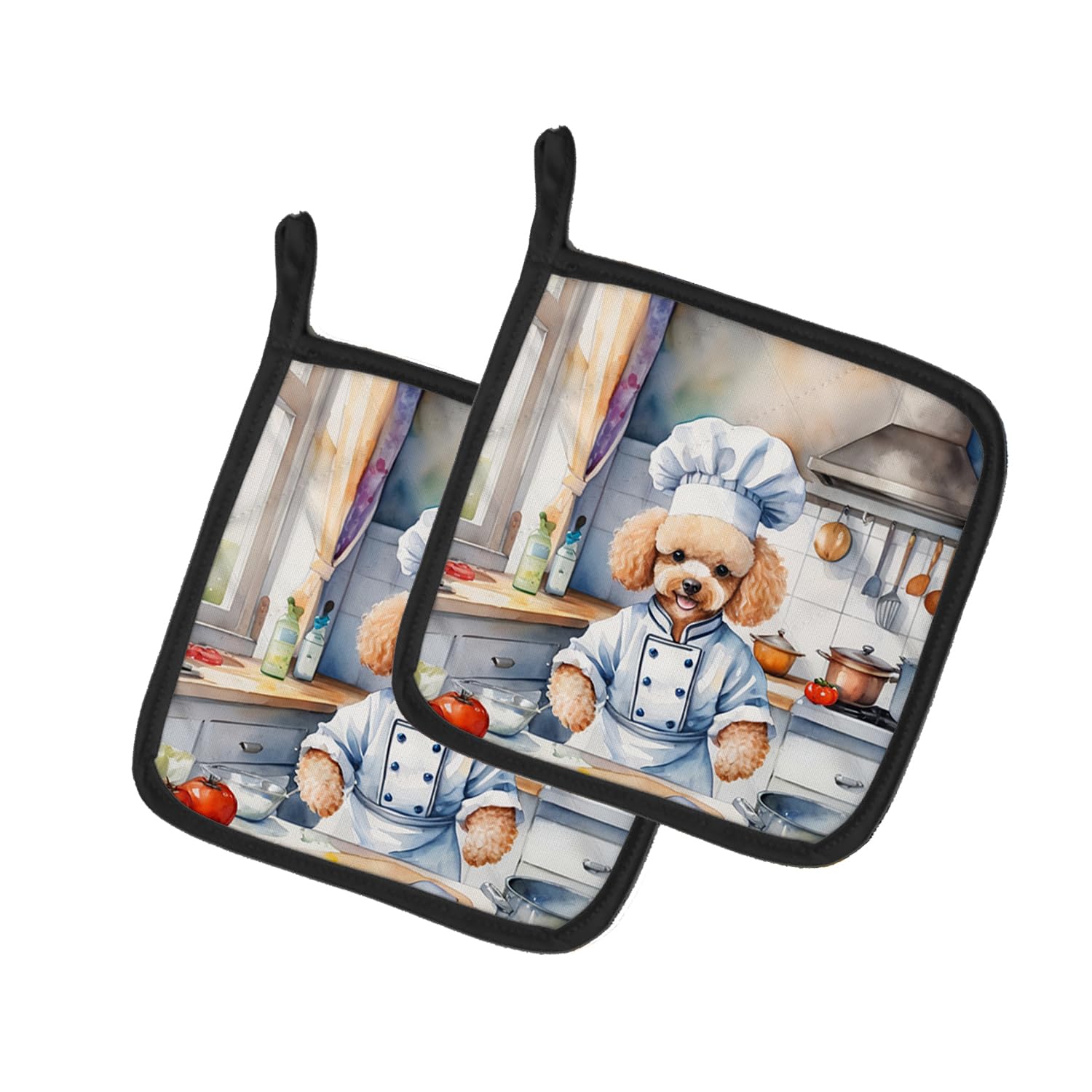 Poodle The Chef Pair of Pot Holders
