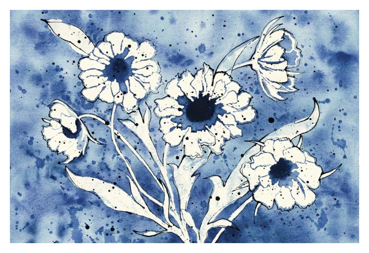 Batik Flowers Crop -Paper Art-38x26”