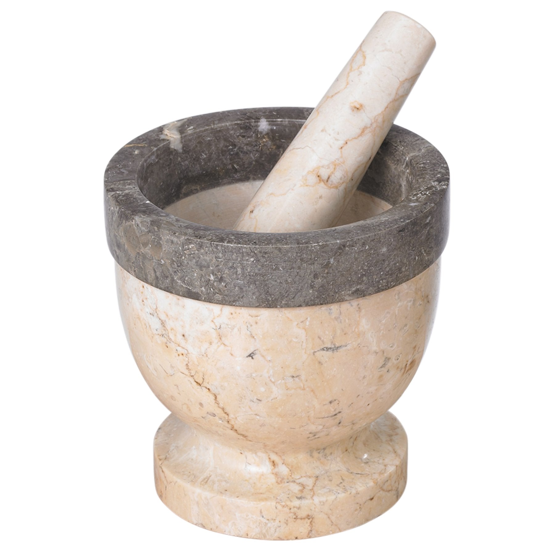Two Tone (Champagne/Charcoal) 5.9 x 5.9″ Mortar & Pestle″