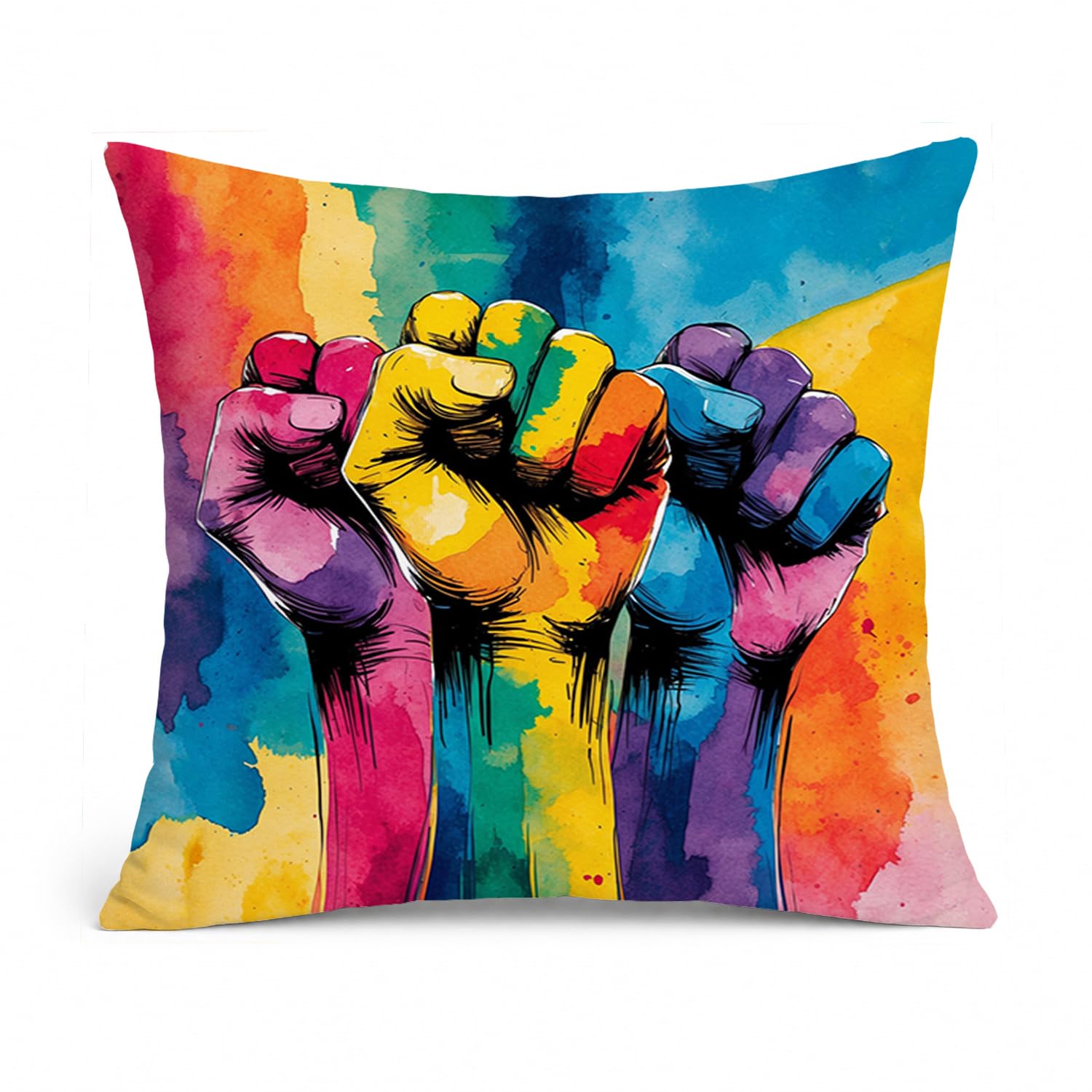 Carolines Treasures Gay Rights are Human Rights Throw Pillow Machine Washable, Indoor Outdoor Decorative Pillow for Couch, Bed or Patio, 14Hx14W