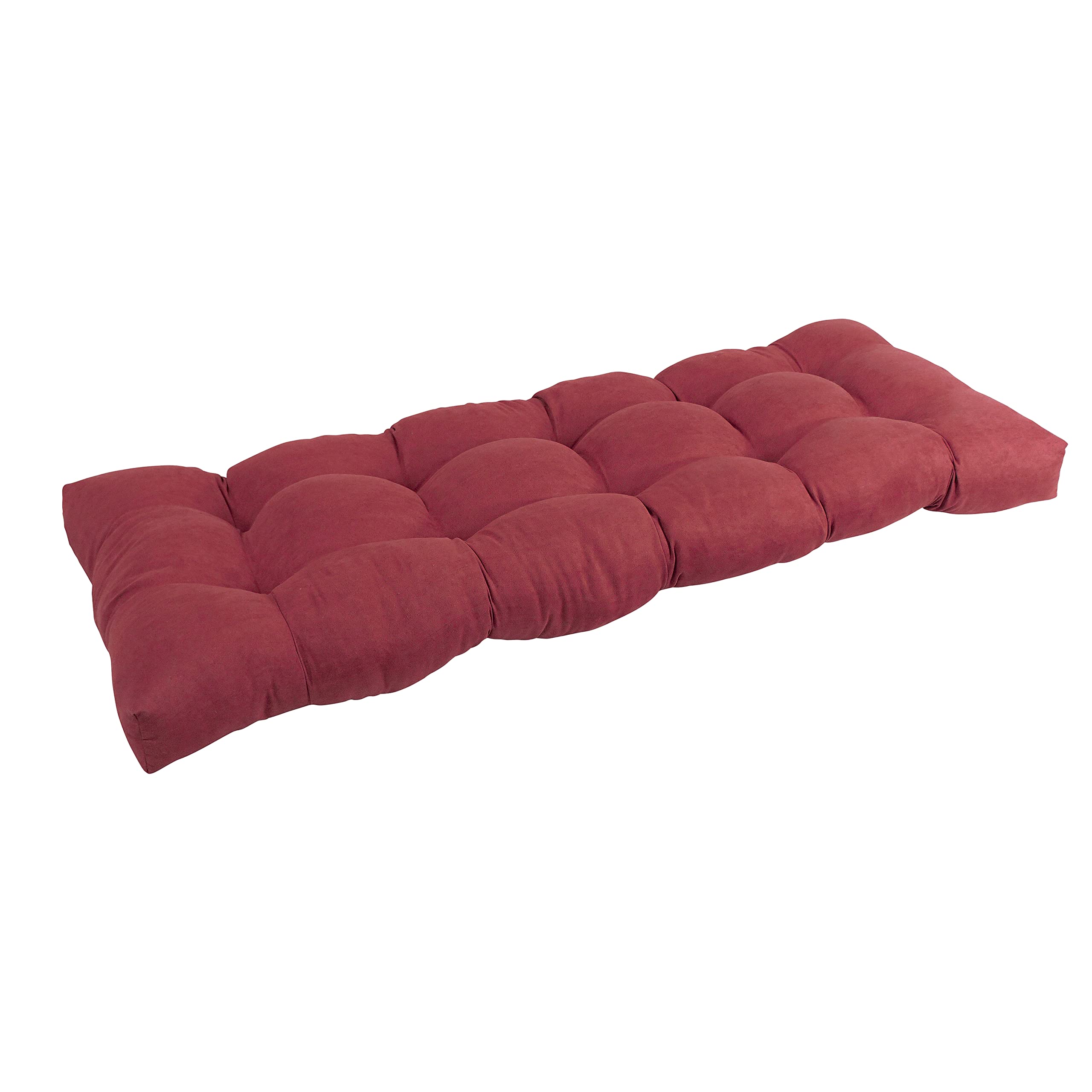 51-inch by 19-inch Tufted Solid Microsuede Bench Cushion Red-Color