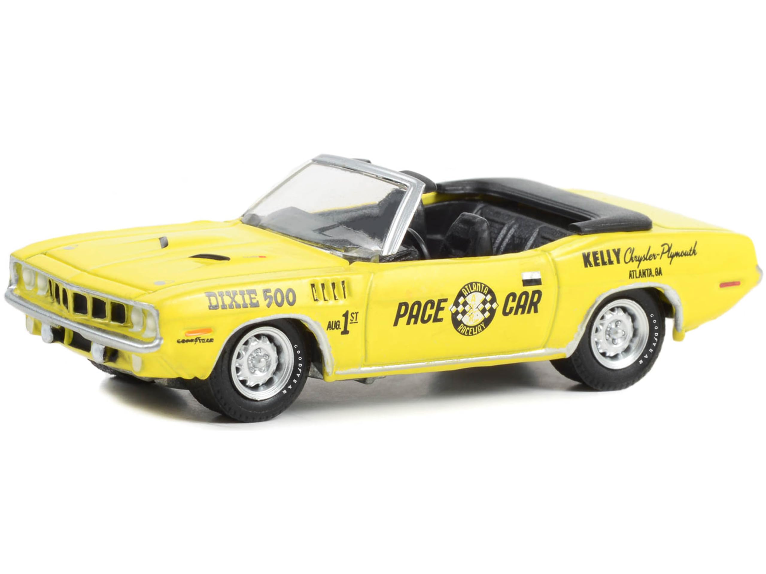 1971 Plymouth Barracuda Convertible  500 Pace Car Yellow ?Hobby Exclusive? Series 1/64 Diecast Model Car by Greenlight