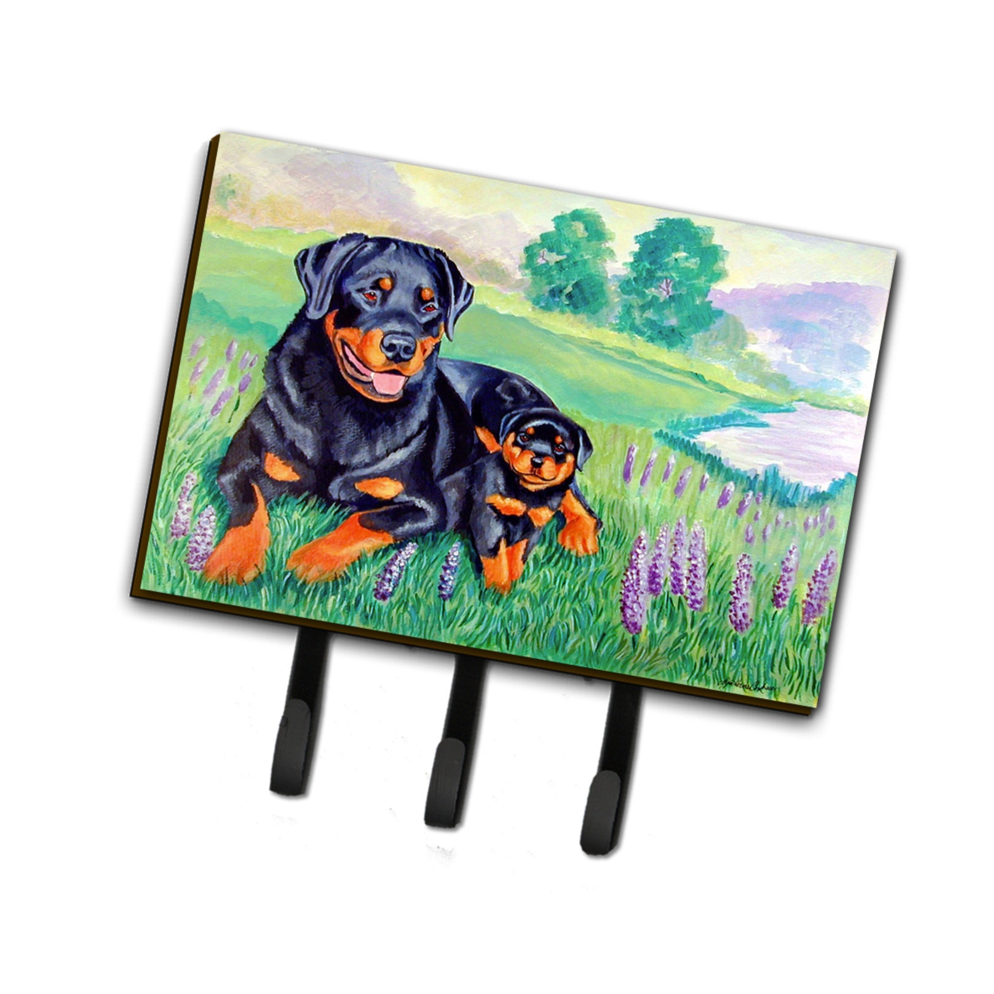 Caroline'S Treasures 7141Th68 Rottweiler Leash Holder Or Key Hook, Large, Multicolor